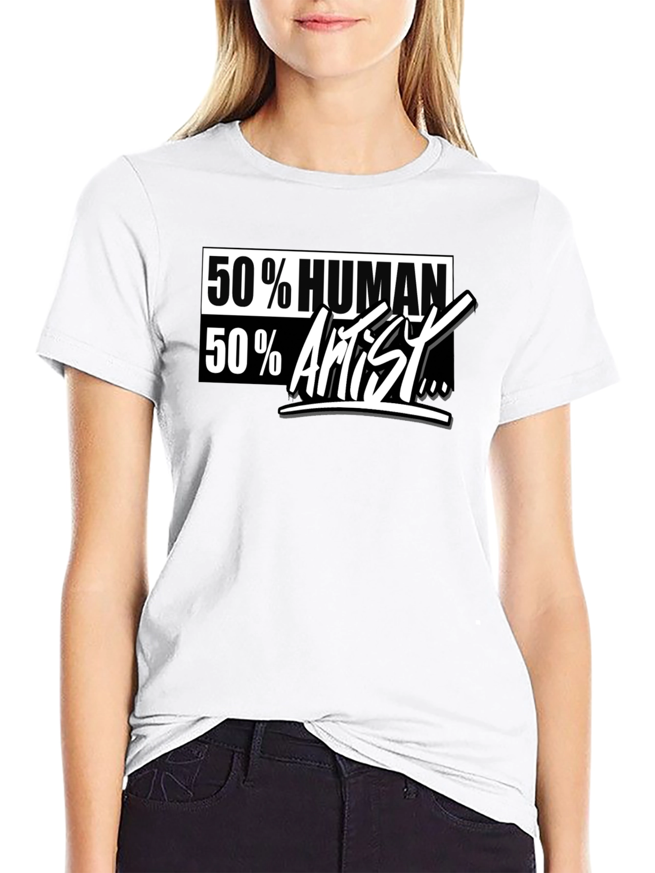 50% Human 50% Artist Graphic T-Shirt