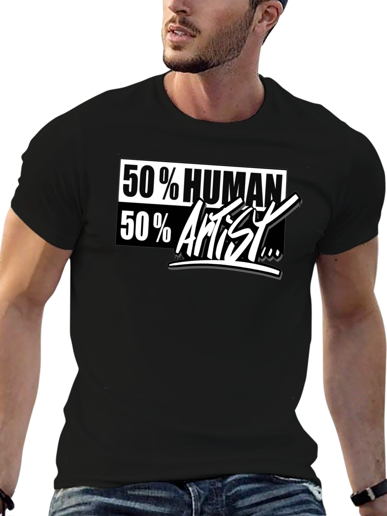 50% Human 50% Artist Graphic T-Shirt