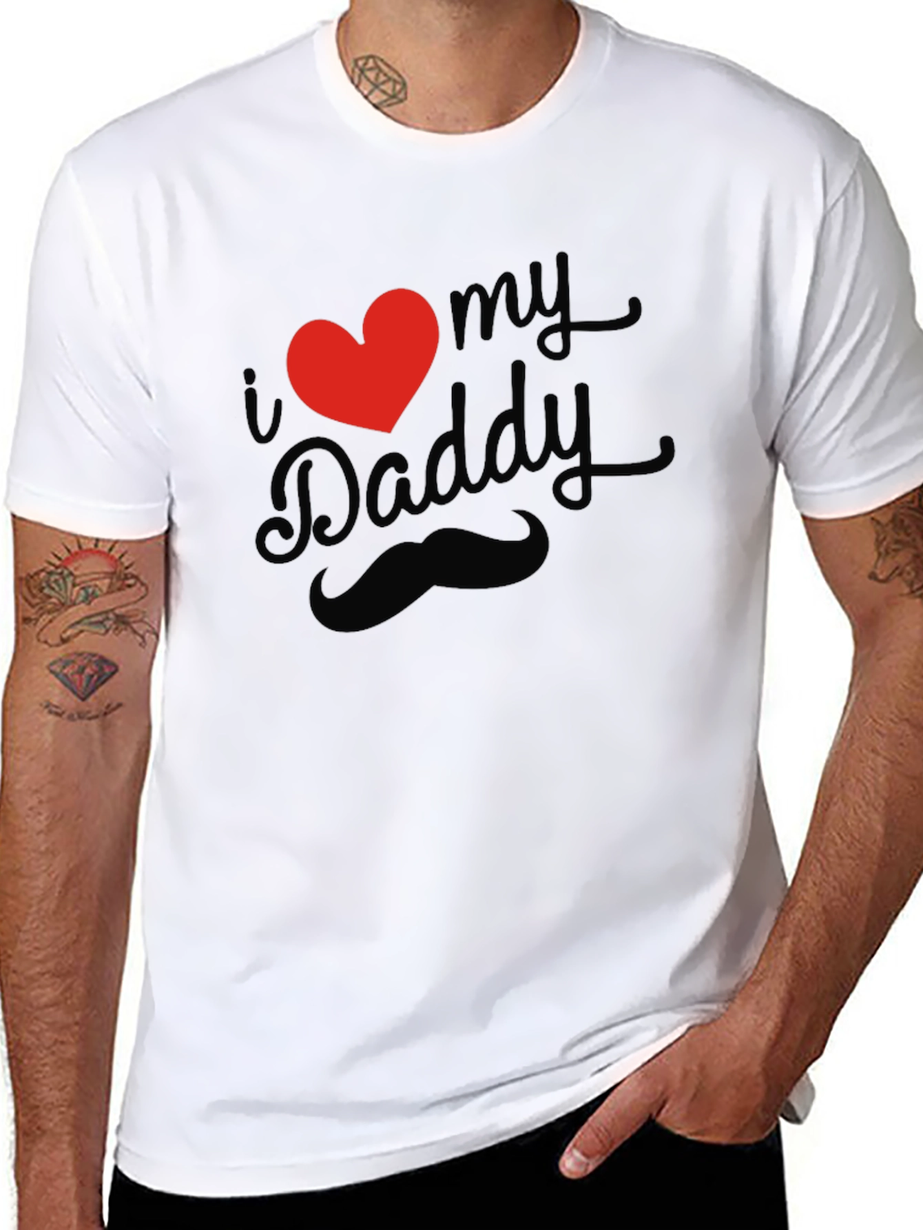 I Heart My Daddy Black T-Shirt