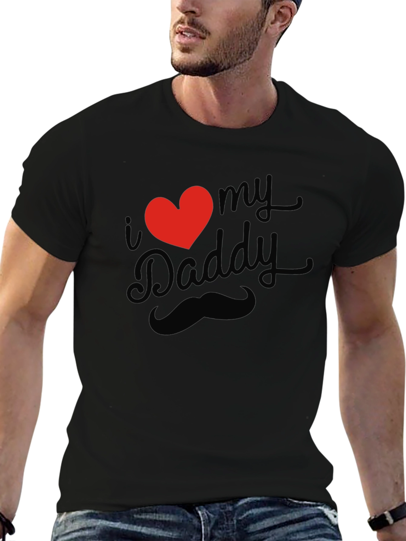 I Heart My Daddy Black T-Shirt