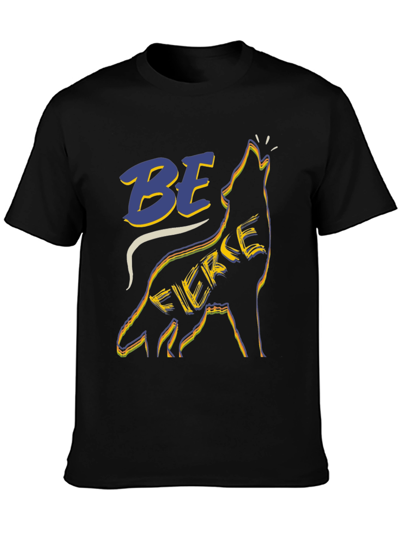 Be Fierce Wolf Graphic Tee - Black