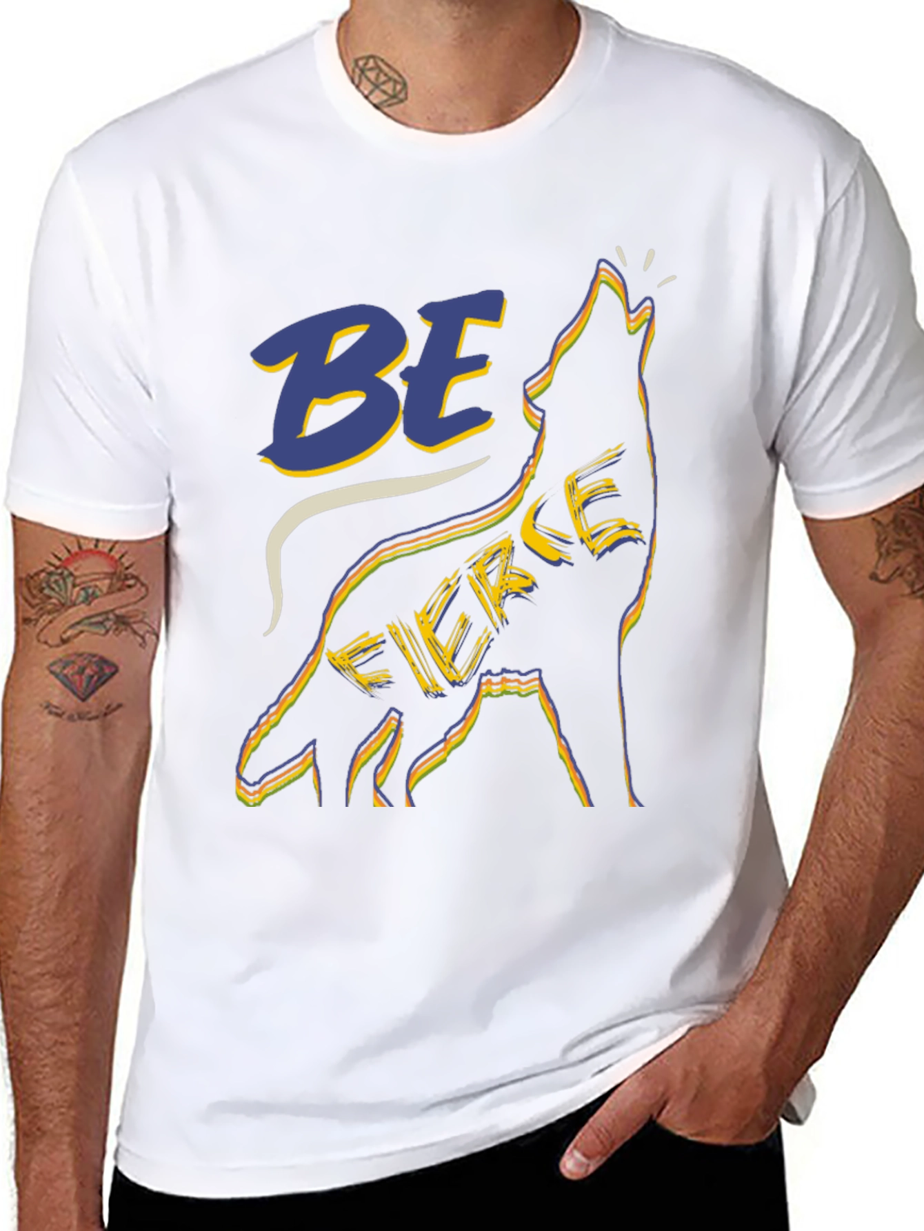 Be Fierce Wolf Graphic Tee - Black