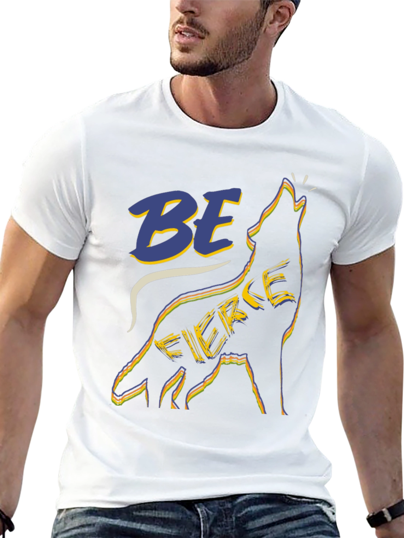 Be Fierce Wolf Graphic Tee - Black