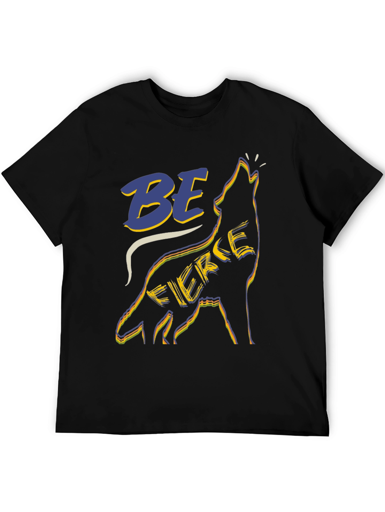 Be Fierce Wolf Graphic Tee - Black