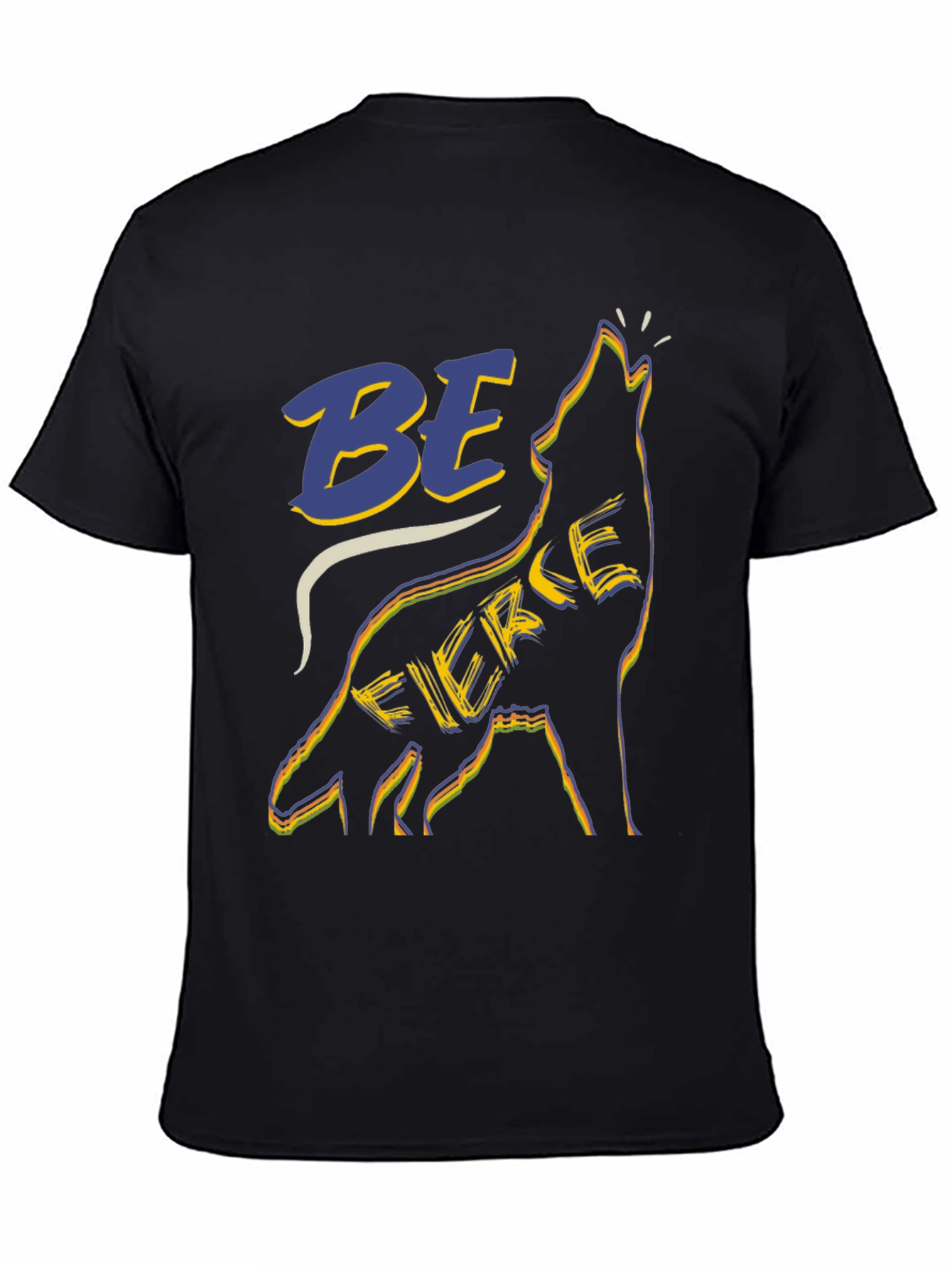 Be Fierce Wolf Graphic Tee - Black