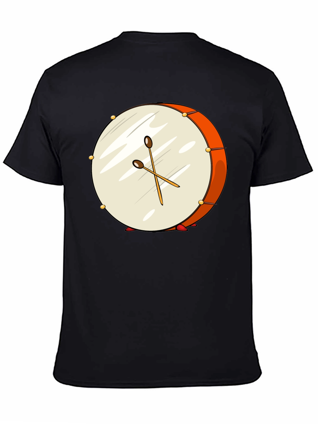 Drum Graphic Black T-Shirt - Music Lover Tee