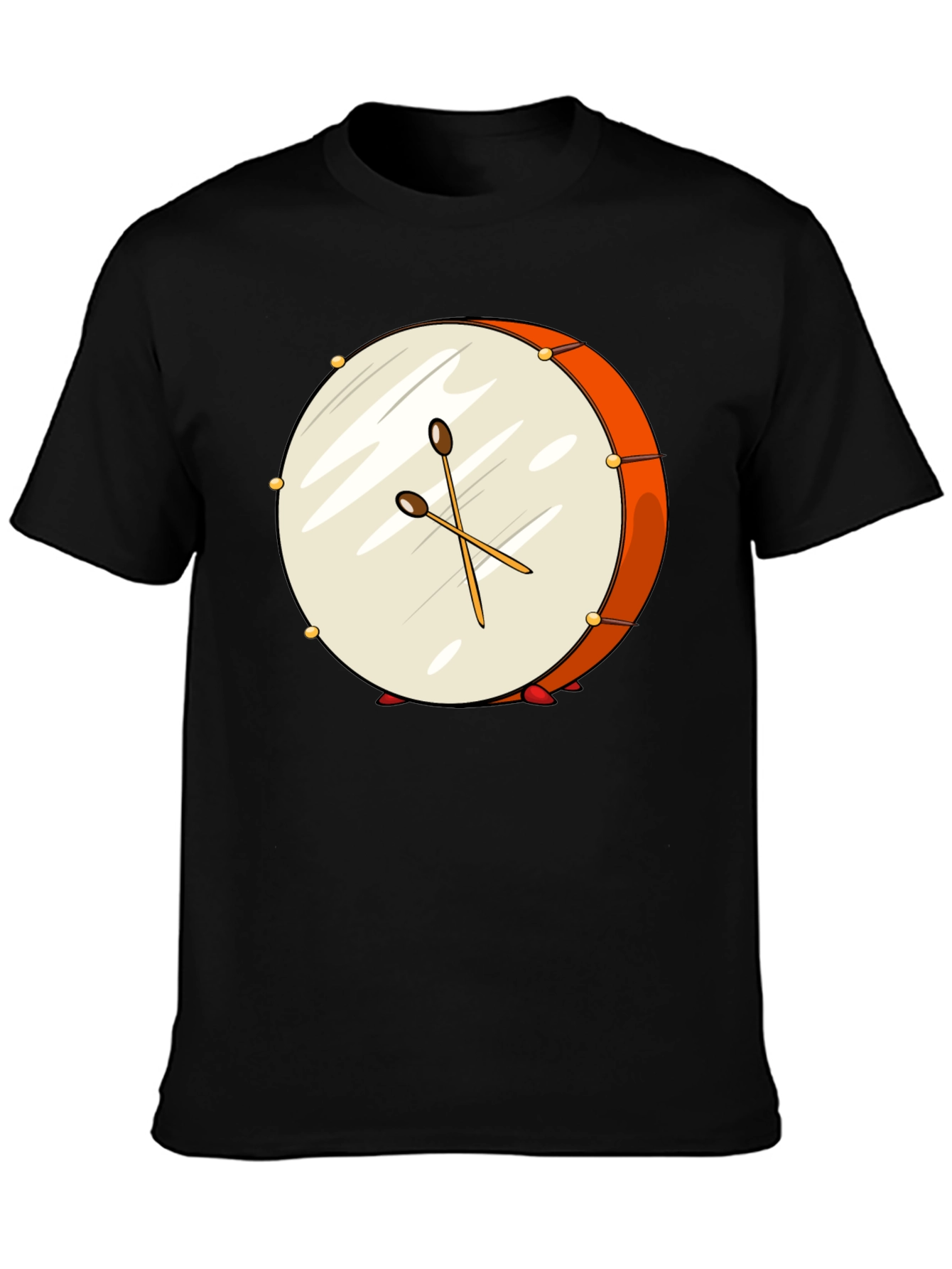 Drum Graphic Black T-Shirt - Music Lover Tee
