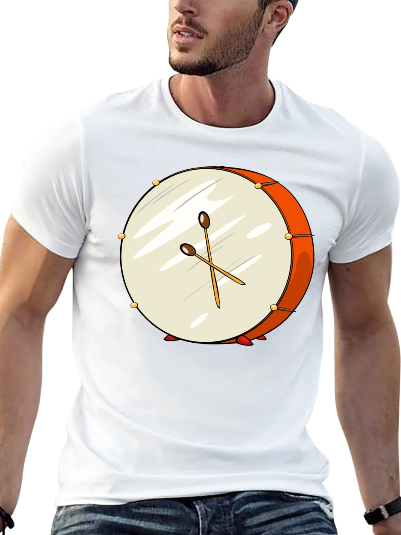 Drum Graphic Black T-Shirt - Music Lover Tee