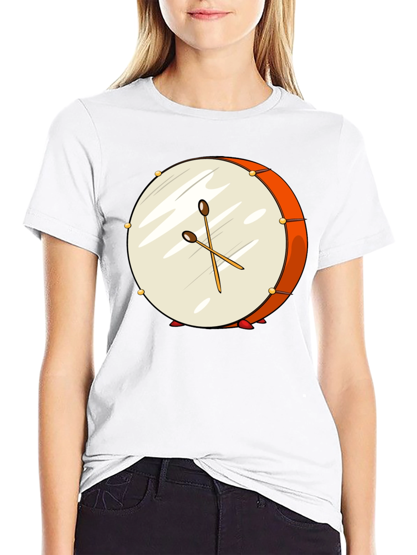 Drum Graphic Black T-Shirt - Music Lover Tee