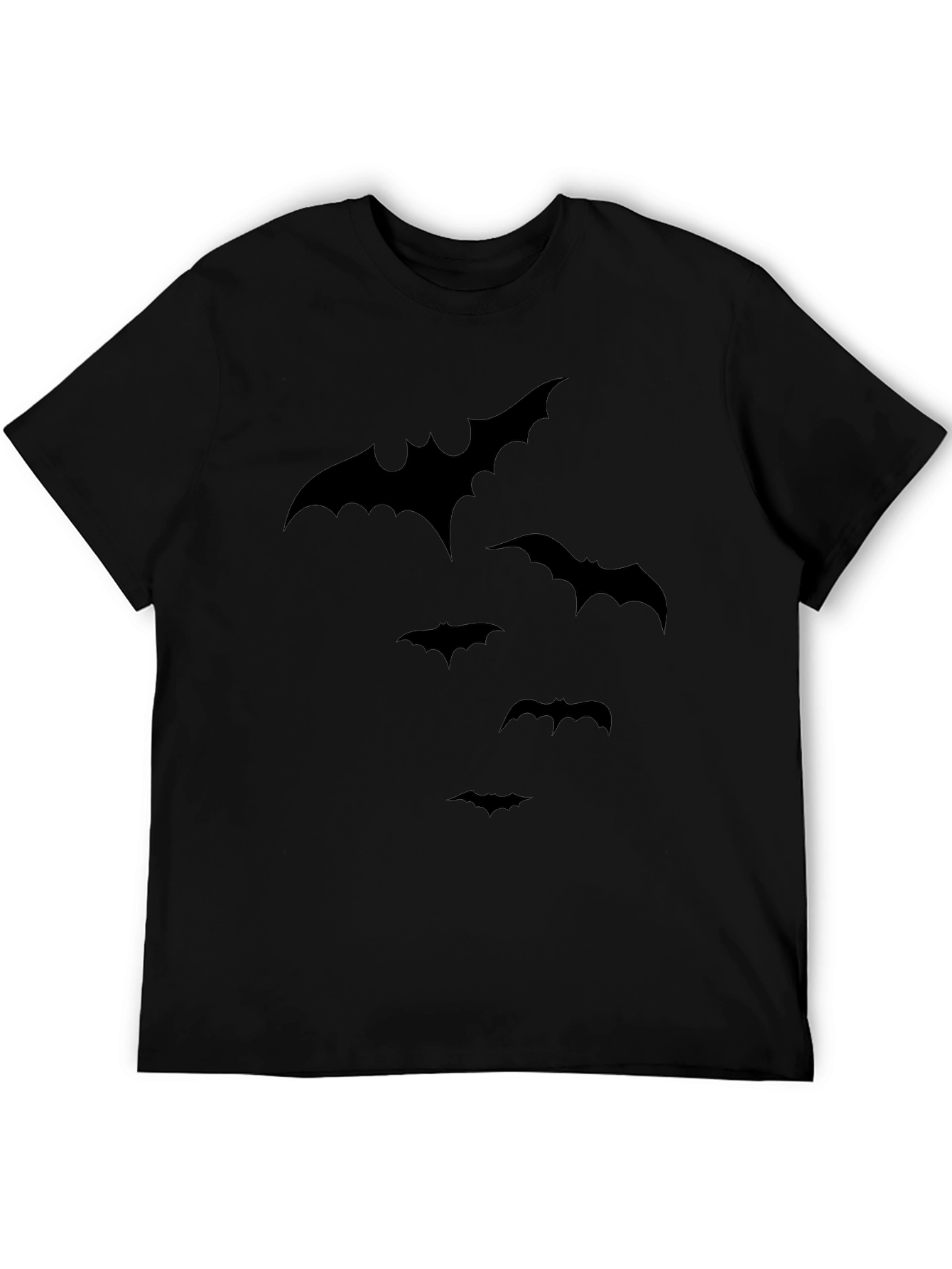 Mens Black Bat Graphic T-Shirt