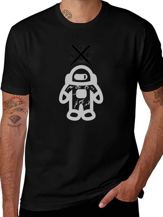 Astronaut Graphic Black T-Shirt - Cool Casual Tee