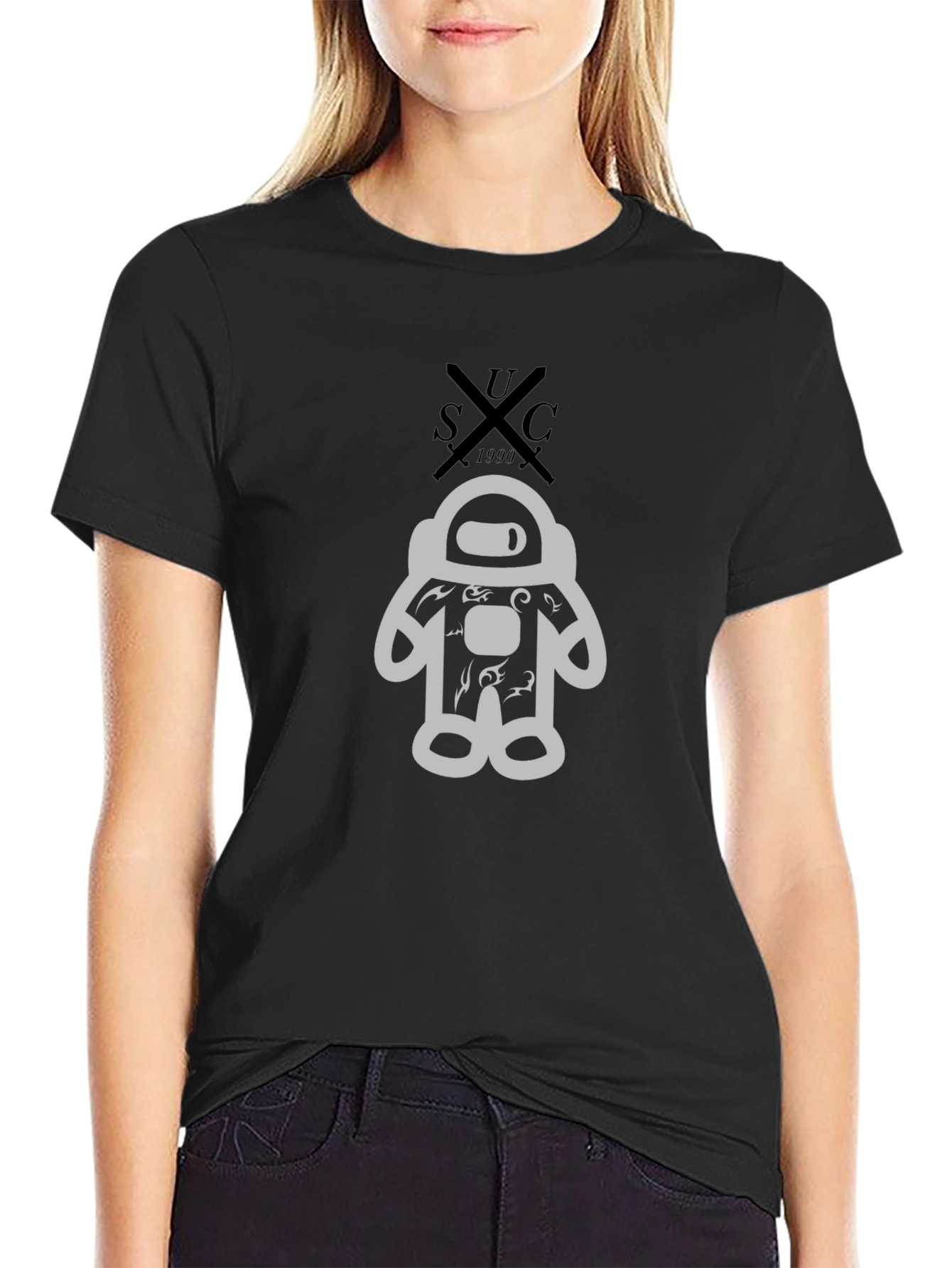 Astronaut Graphic Black T-Shirt - Cool Casual Tee