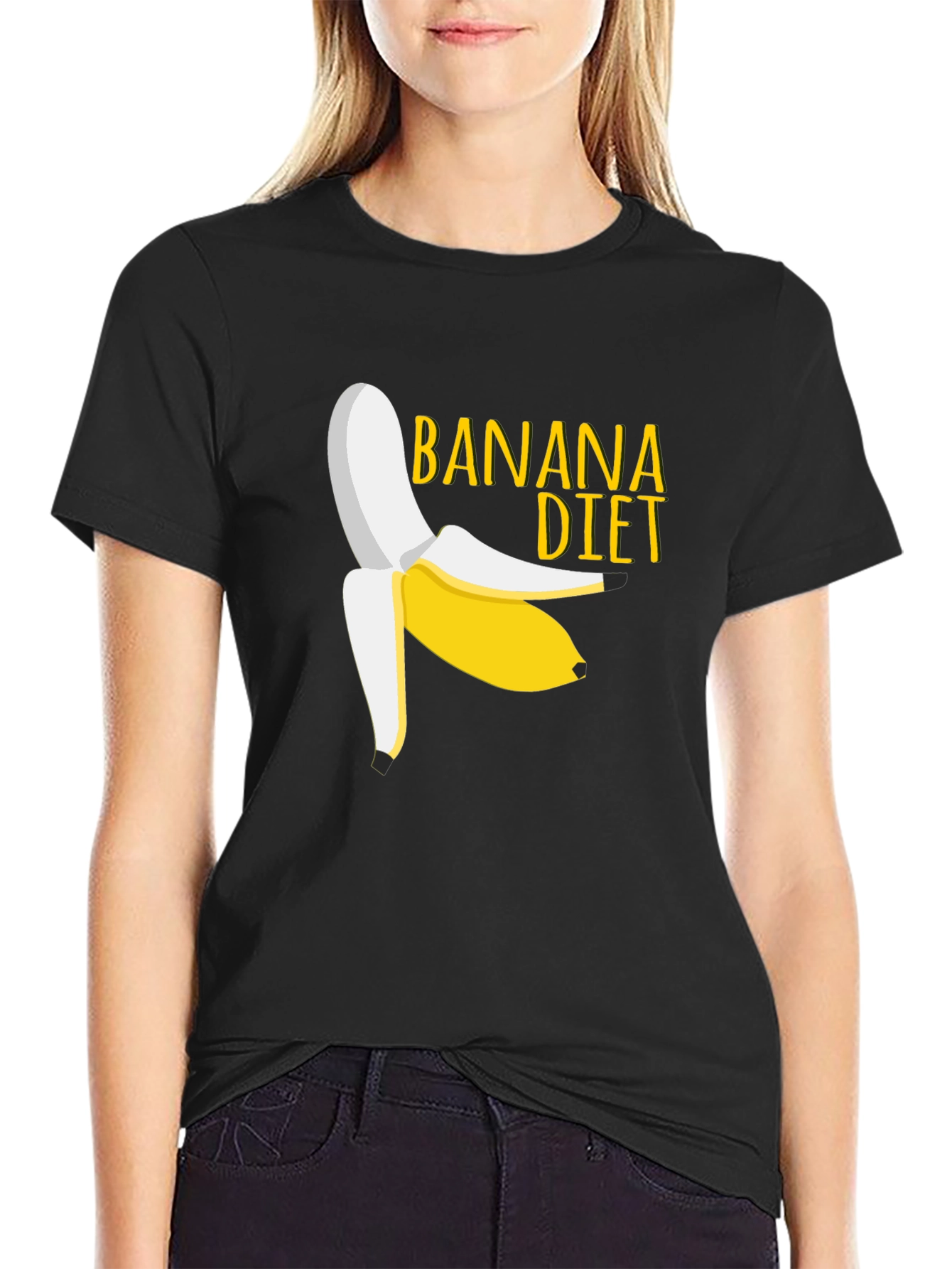 Banana Diet Graphic Tee - Unisex Black T-Shirt