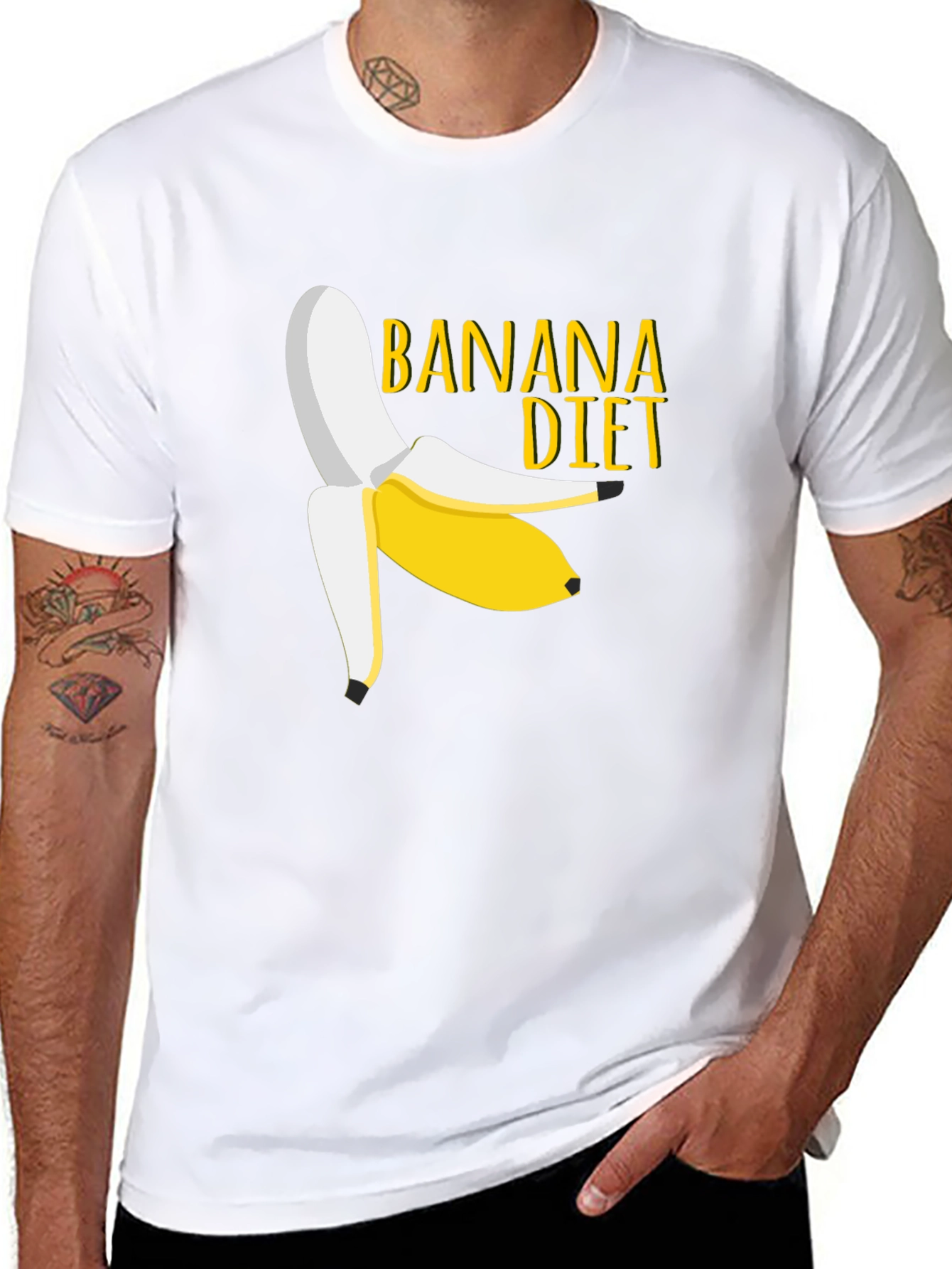 Banana Diet Graphic Tee - Unisex Black T-Shirt
