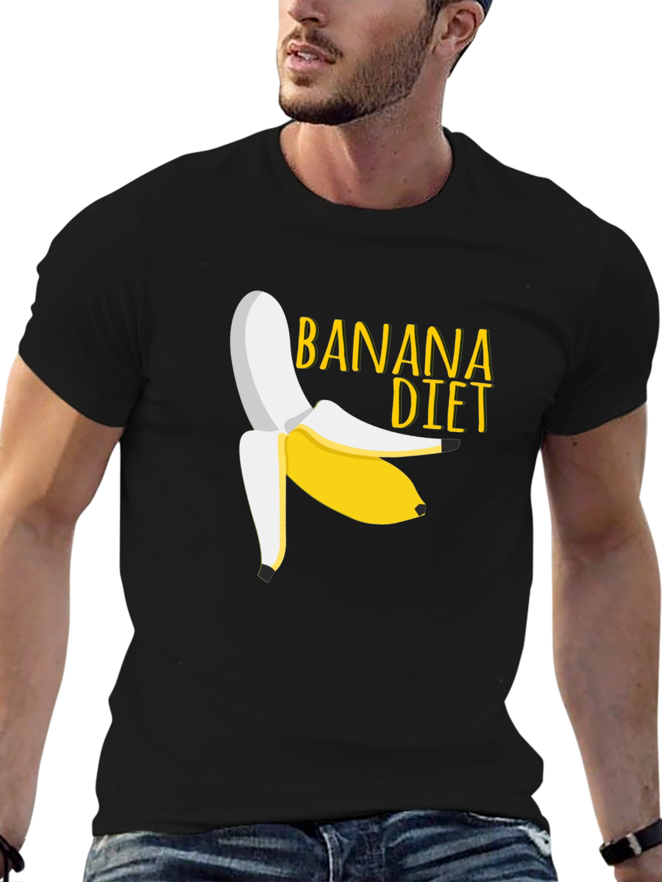 Banana Diet Graphic Tee - Unisex Black T-Shirt