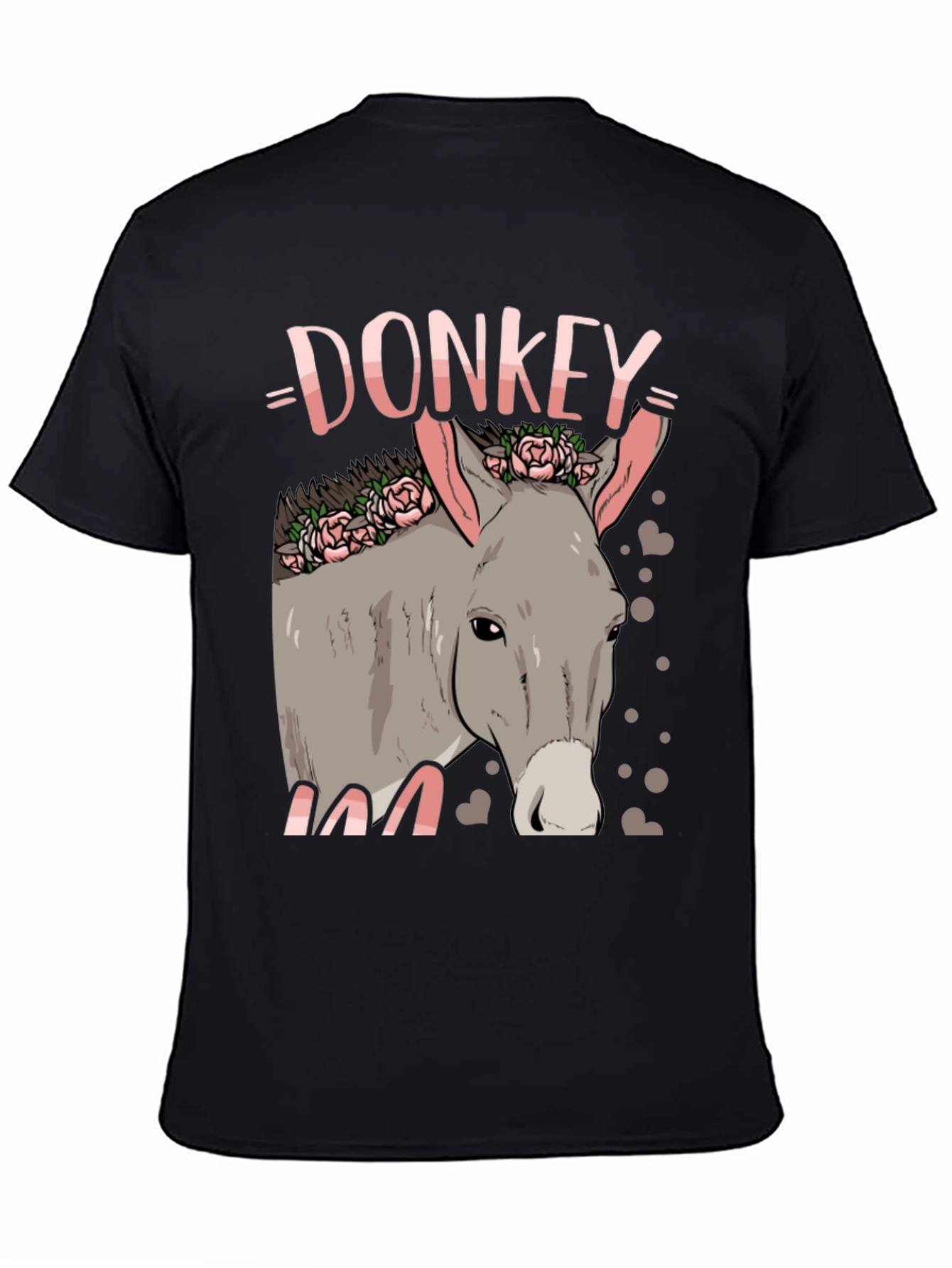 Donkey Floral Graphic Black Tee