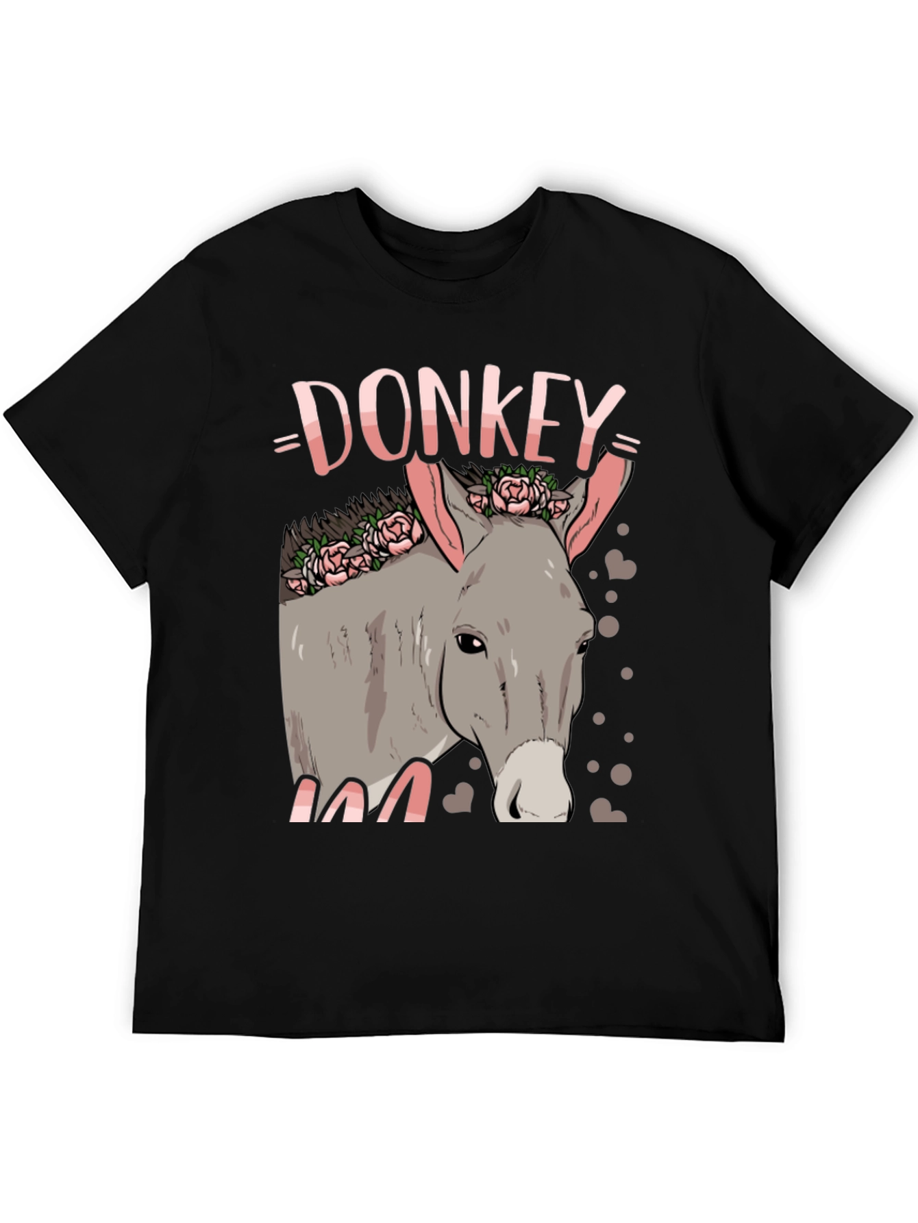 Donkey Floral Graphic Black Tee