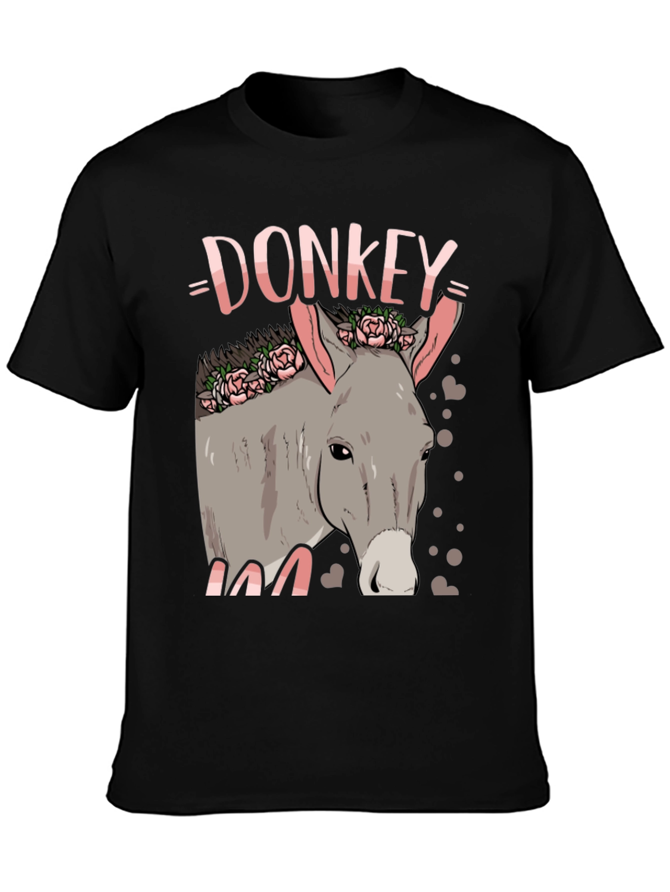 Donkey Floral Graphic Black Tee