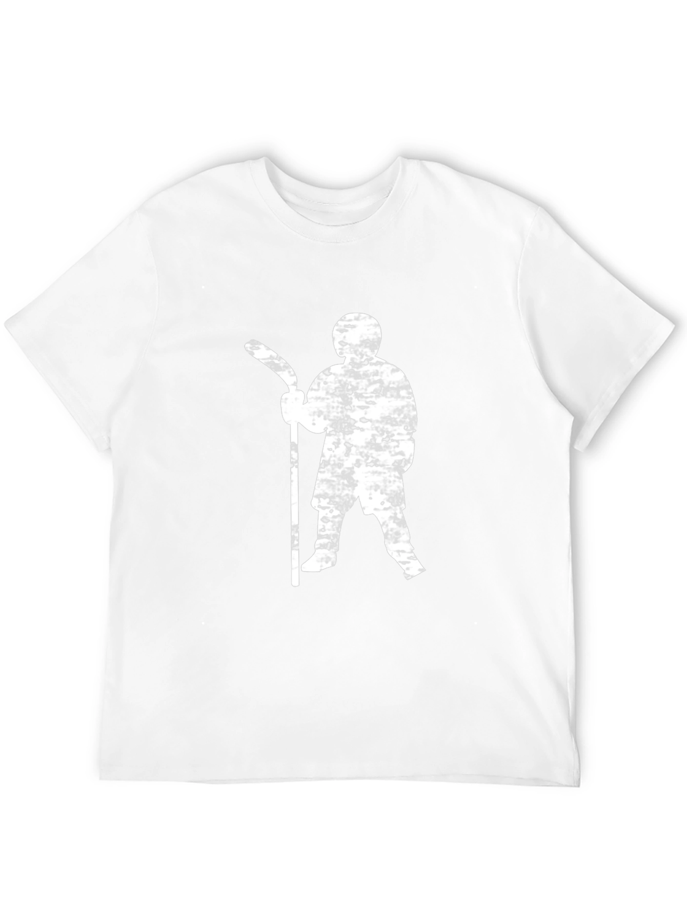 Hockey Player Graphic Tee - Black Cotton T-Shirt