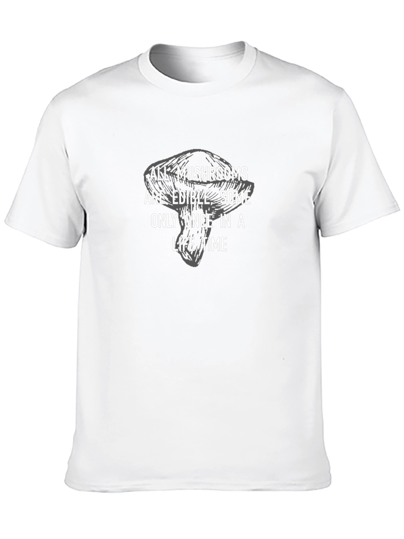 Mushroom Edible Once T-Shirt Black Cotton