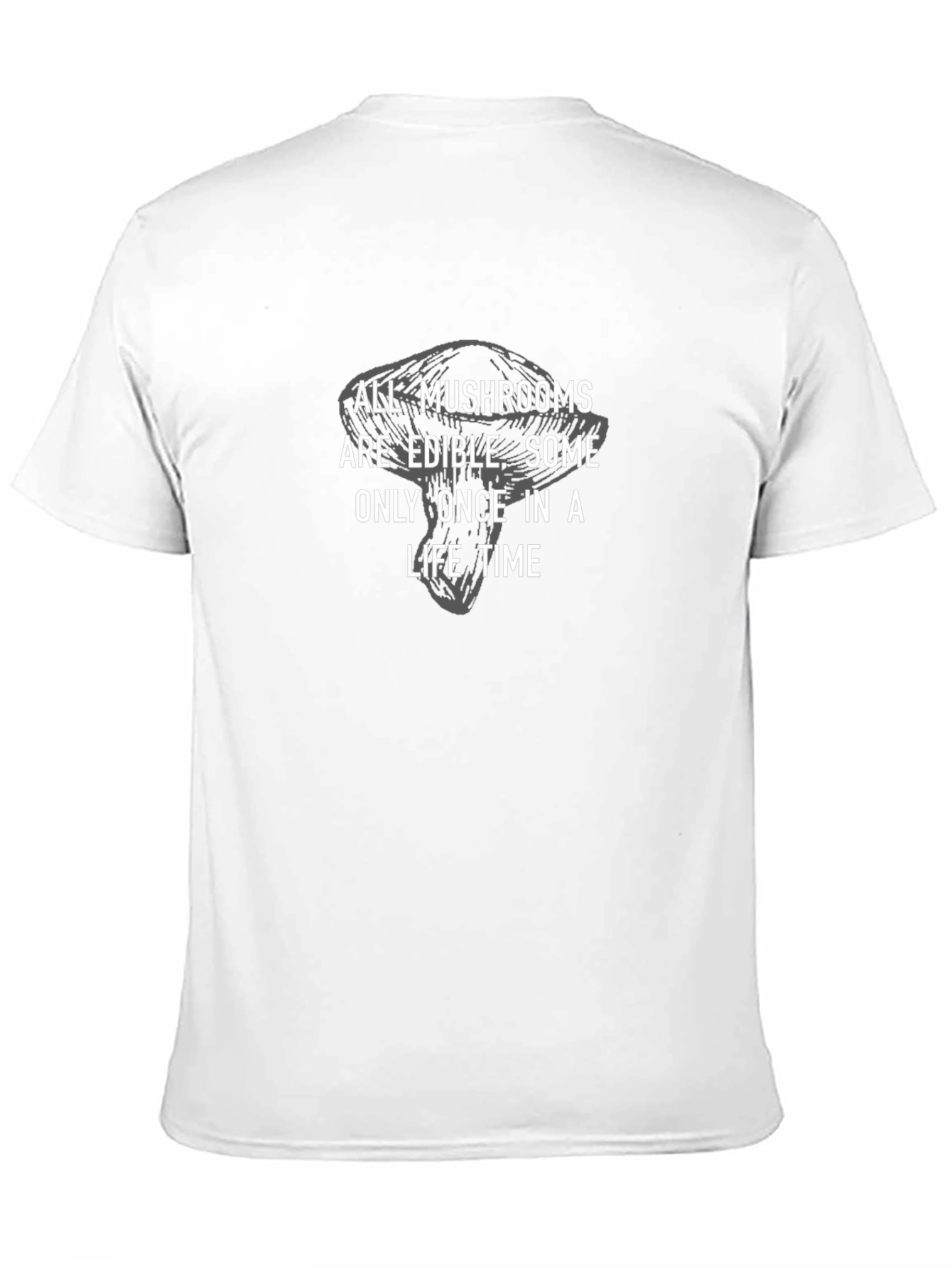 Mushroom Edible Once T-Shirt Black Cotton