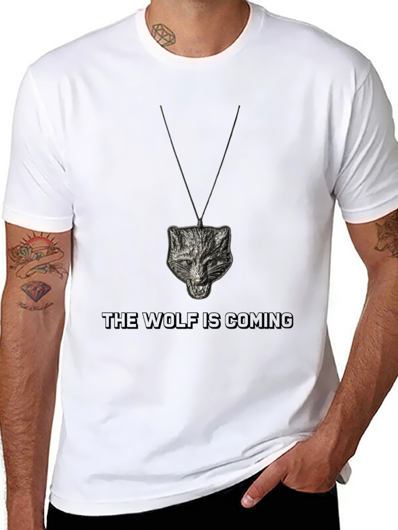 Wolf Pendant Graphic Tee - The Wolf is Coming