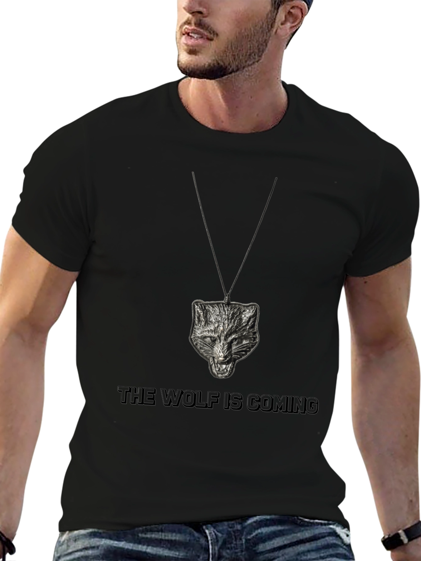 Wolf Pendant Graphic Tee - The Wolf is Coming