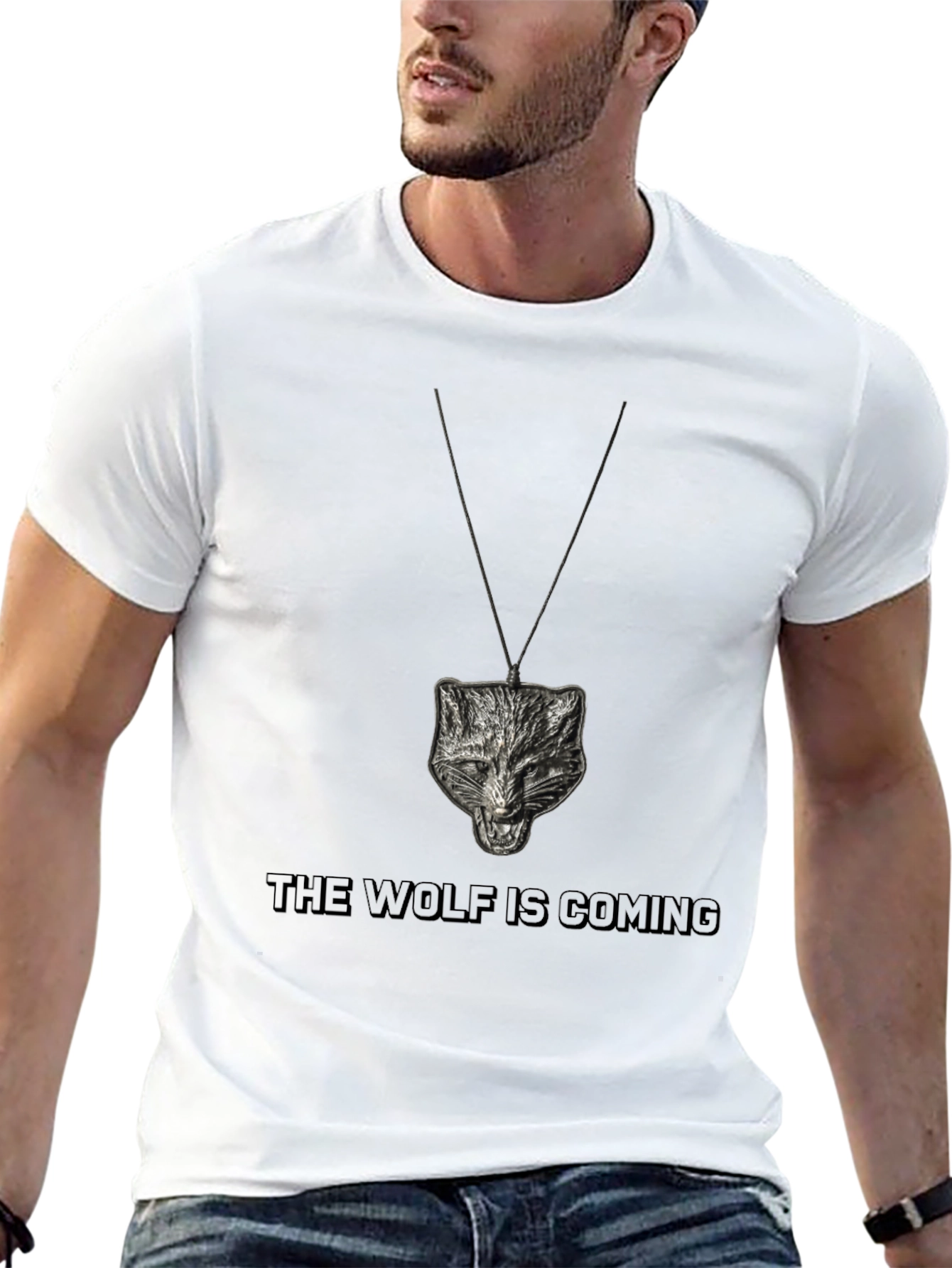 Wolf Pendant Graphic Tee - The Wolf is Coming