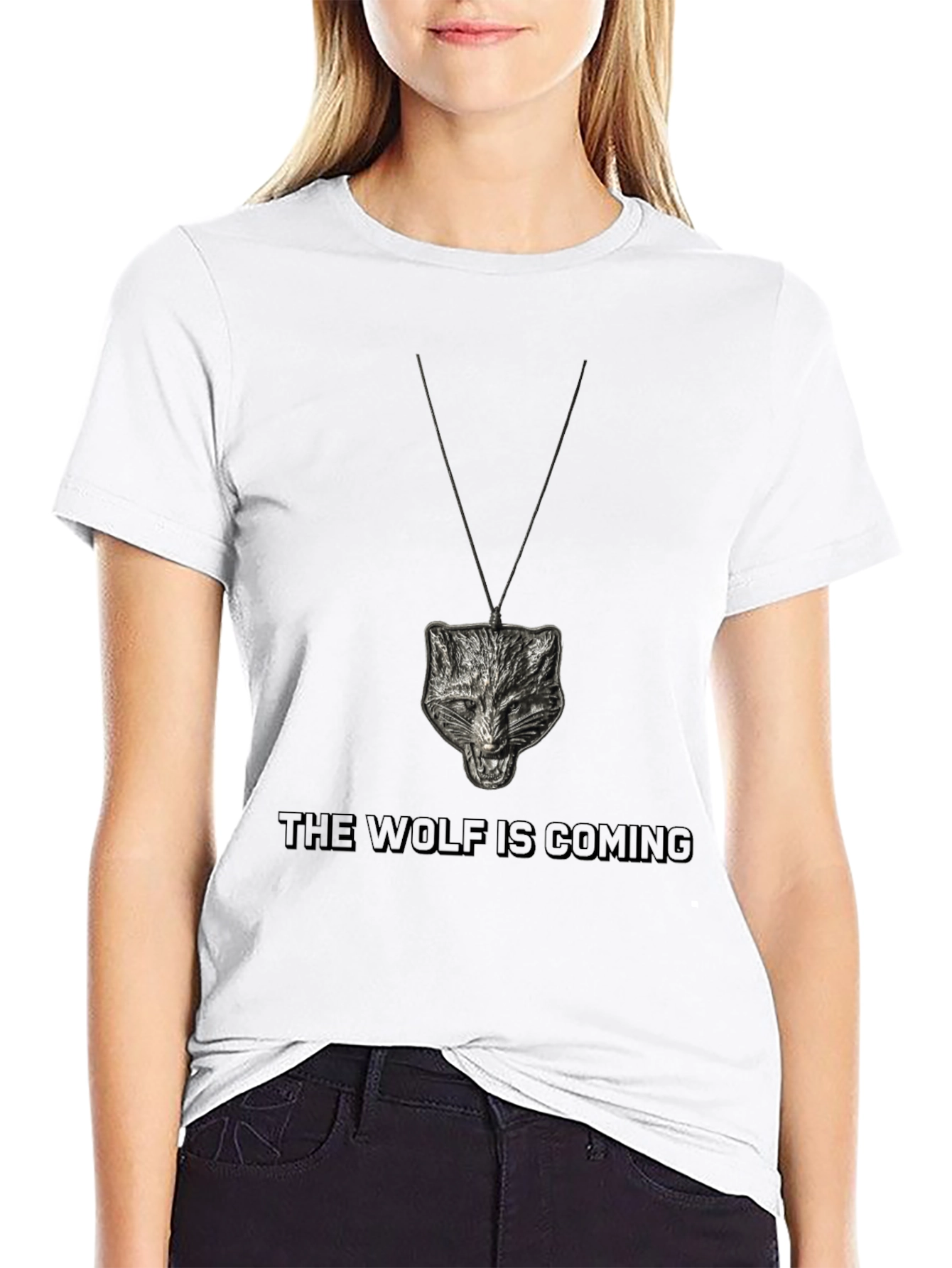 Wolf Pendant Graphic Tee - The Wolf is Coming