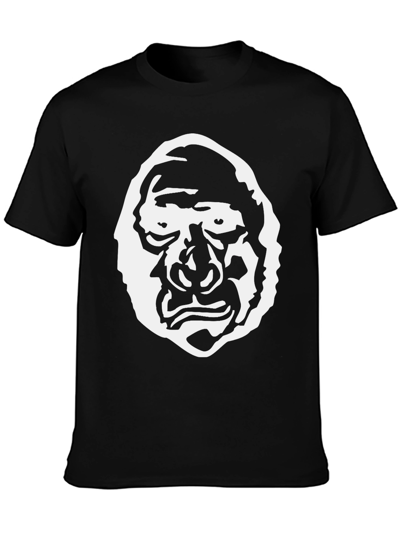 Graphic Tee - Grotesque Face Design Black Cotton