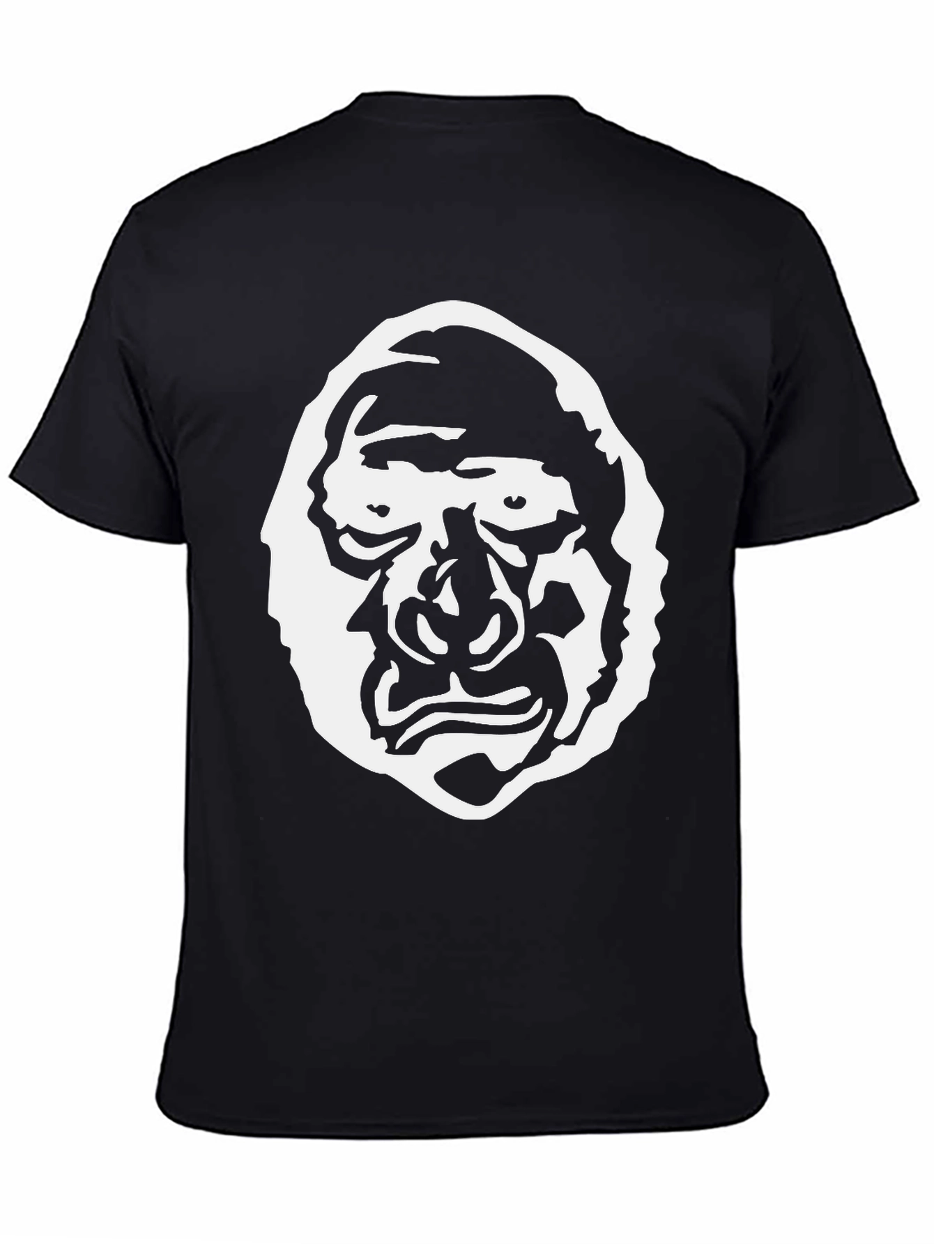 Graphic Tee - Grotesque Face Design Black Cotton