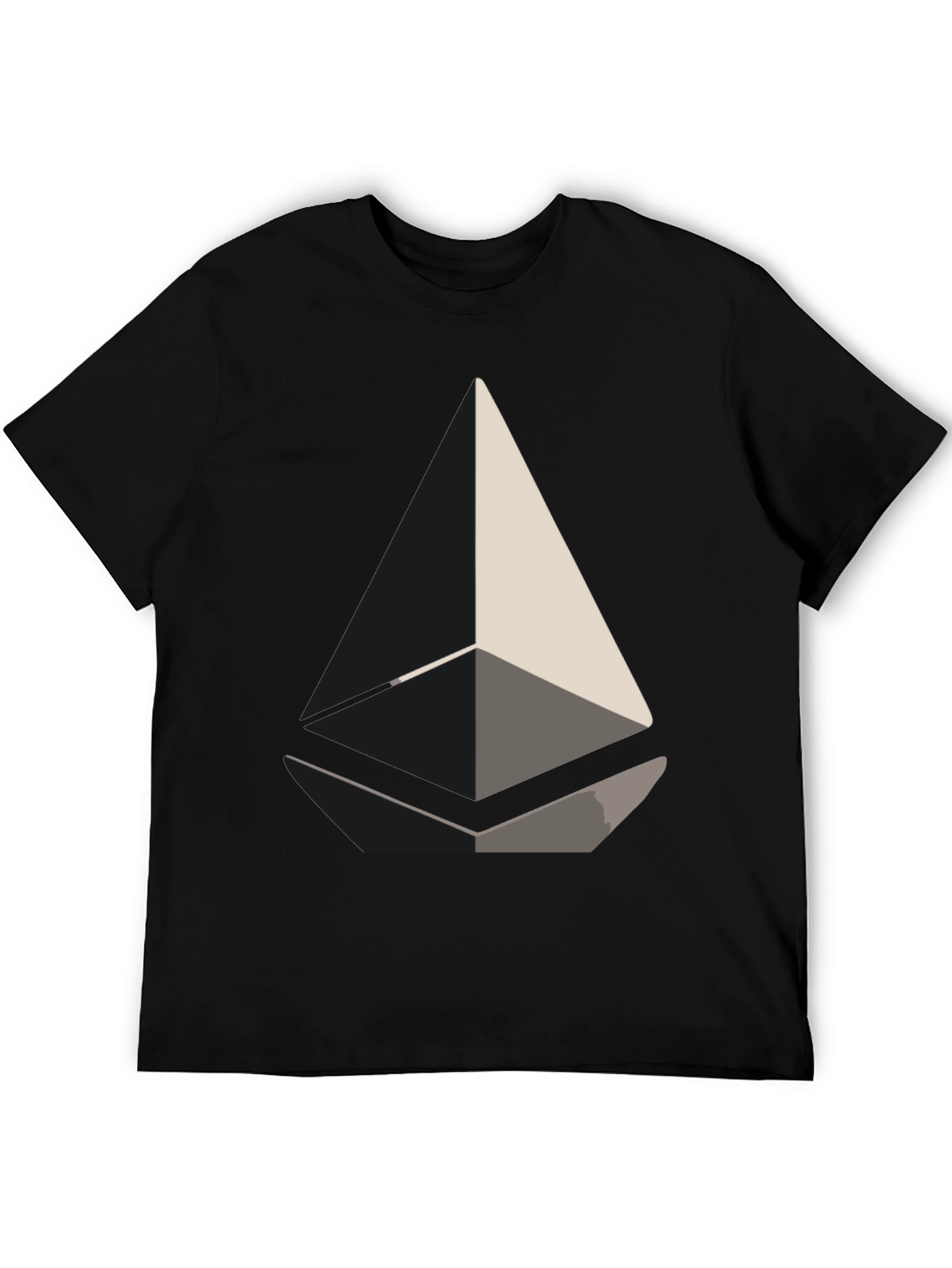 Abstract Geometric Design Black T-Shirt