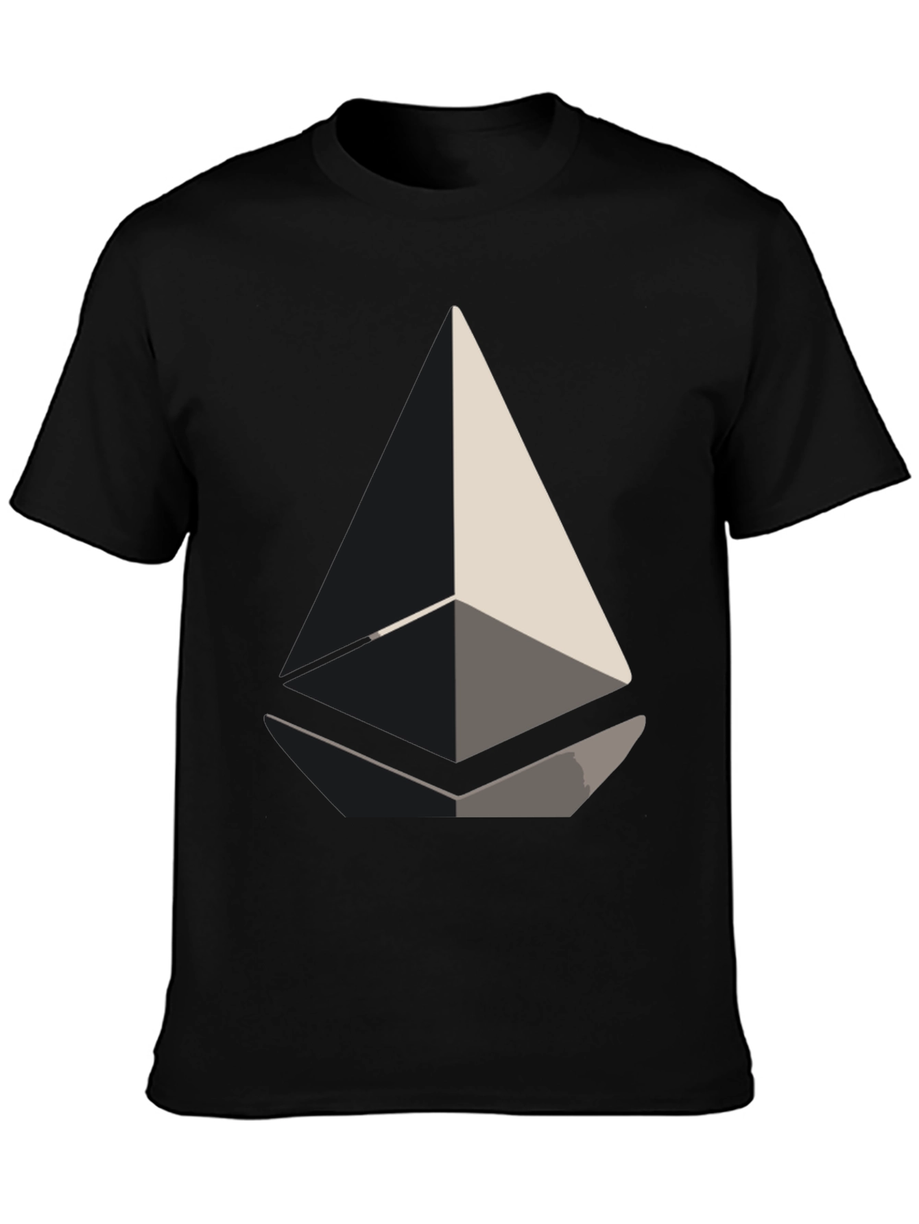 Abstract Geometric Design Black T-Shirt