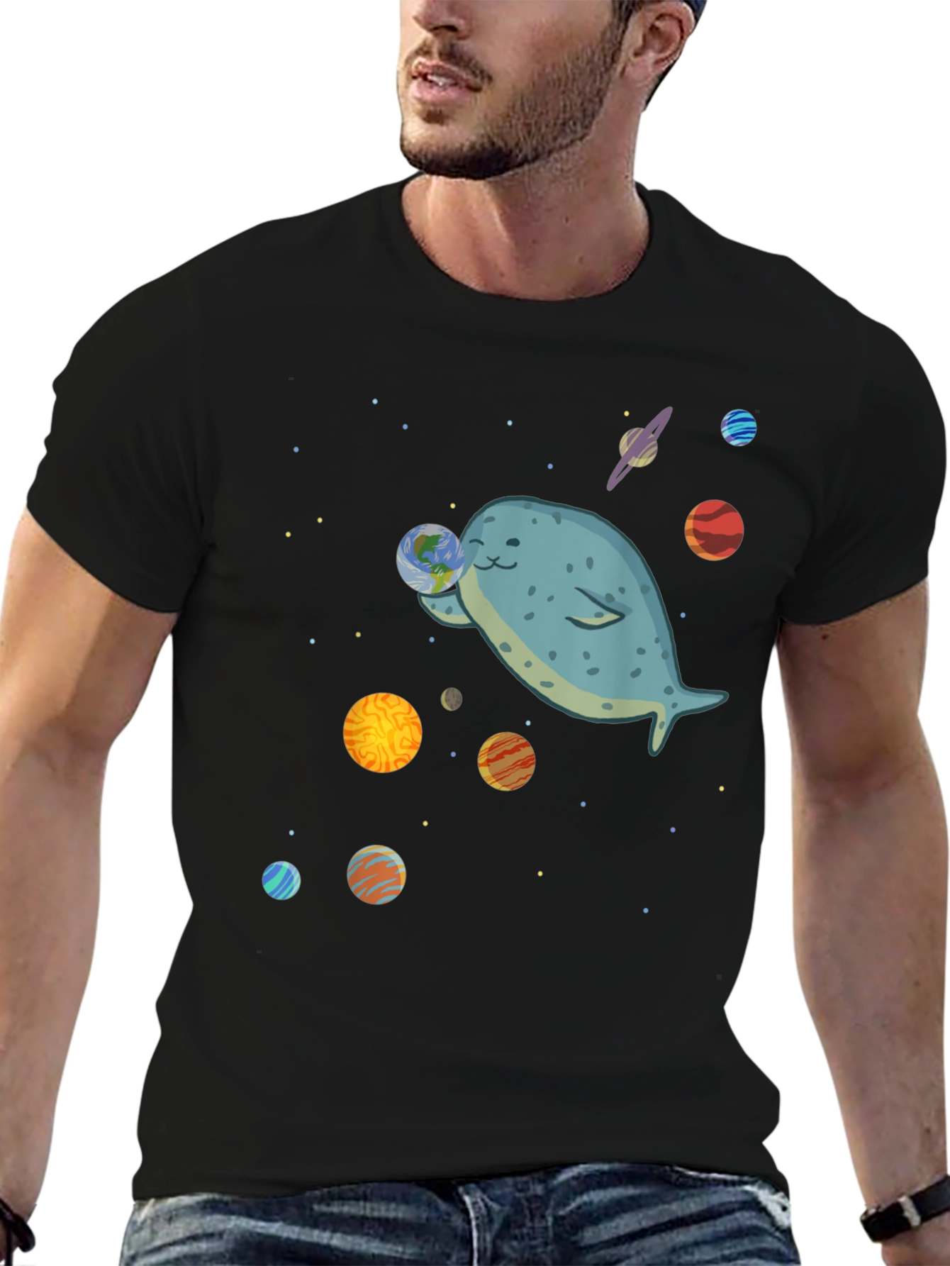 Space Whale T-Shirt - Cute Planet Design