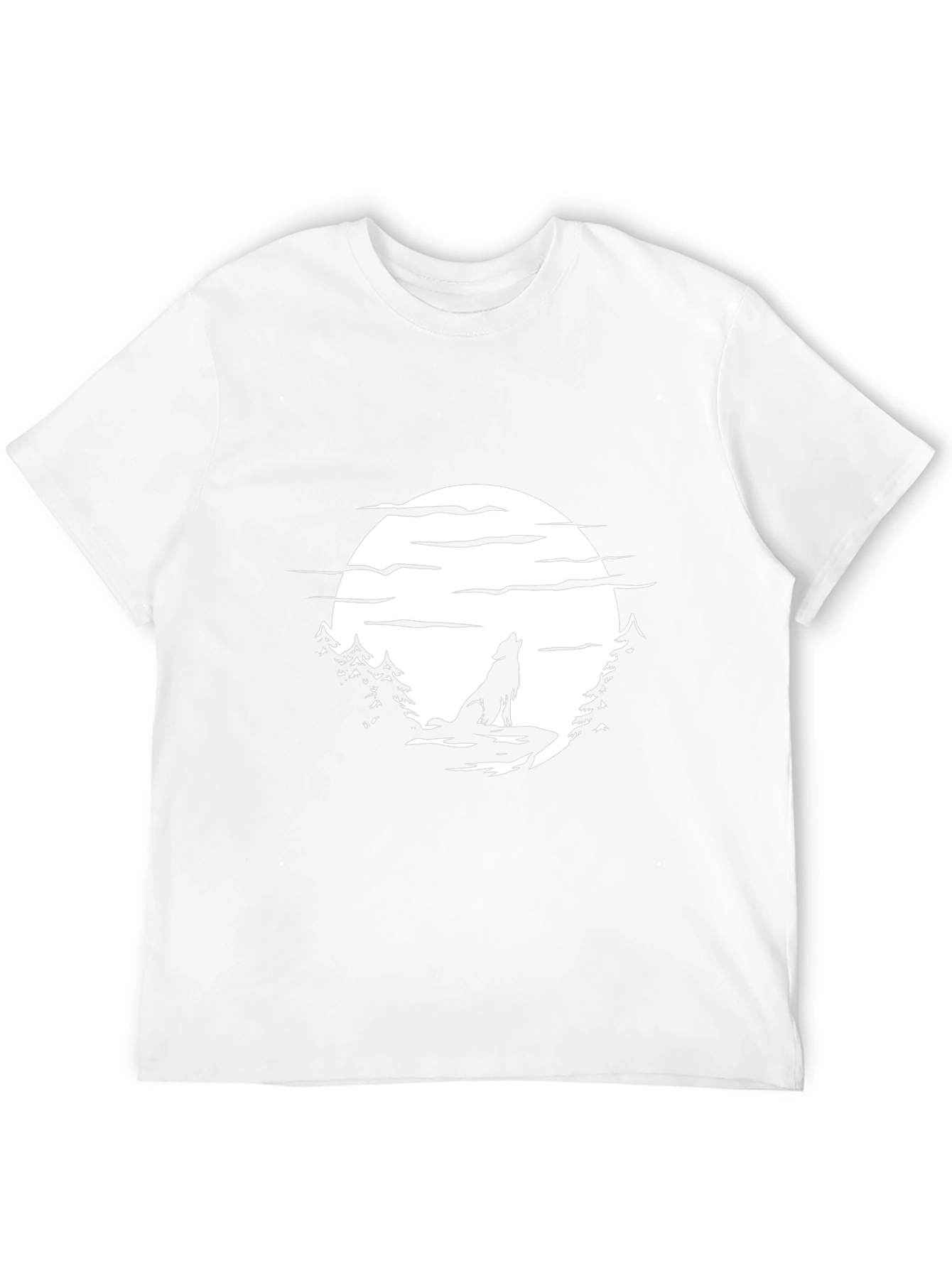 Wolf Moon Graphic T-Shirt - Black Nature Inspired Design