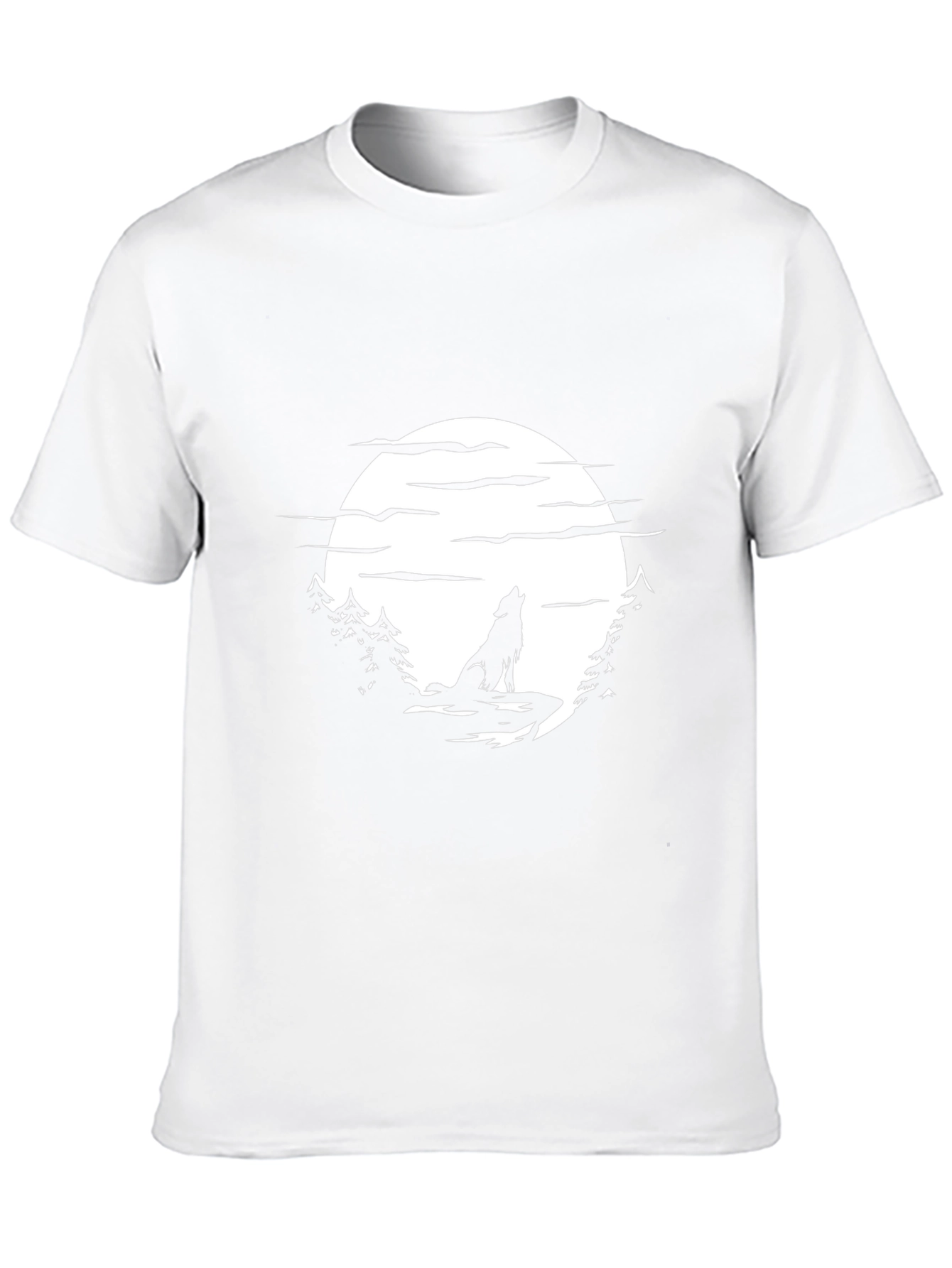 Wolf Moon Graphic T-Shirt - Black Nature Inspired Design