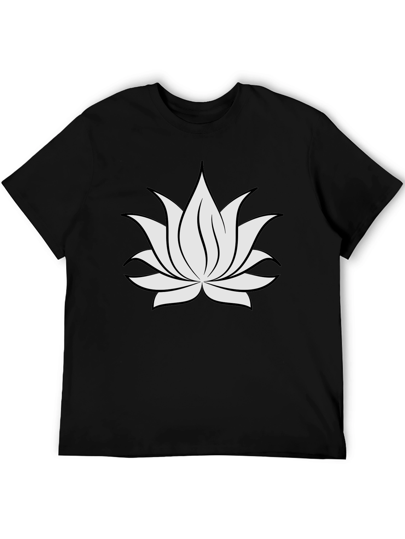 Lotus Flower Graphic Black Tee