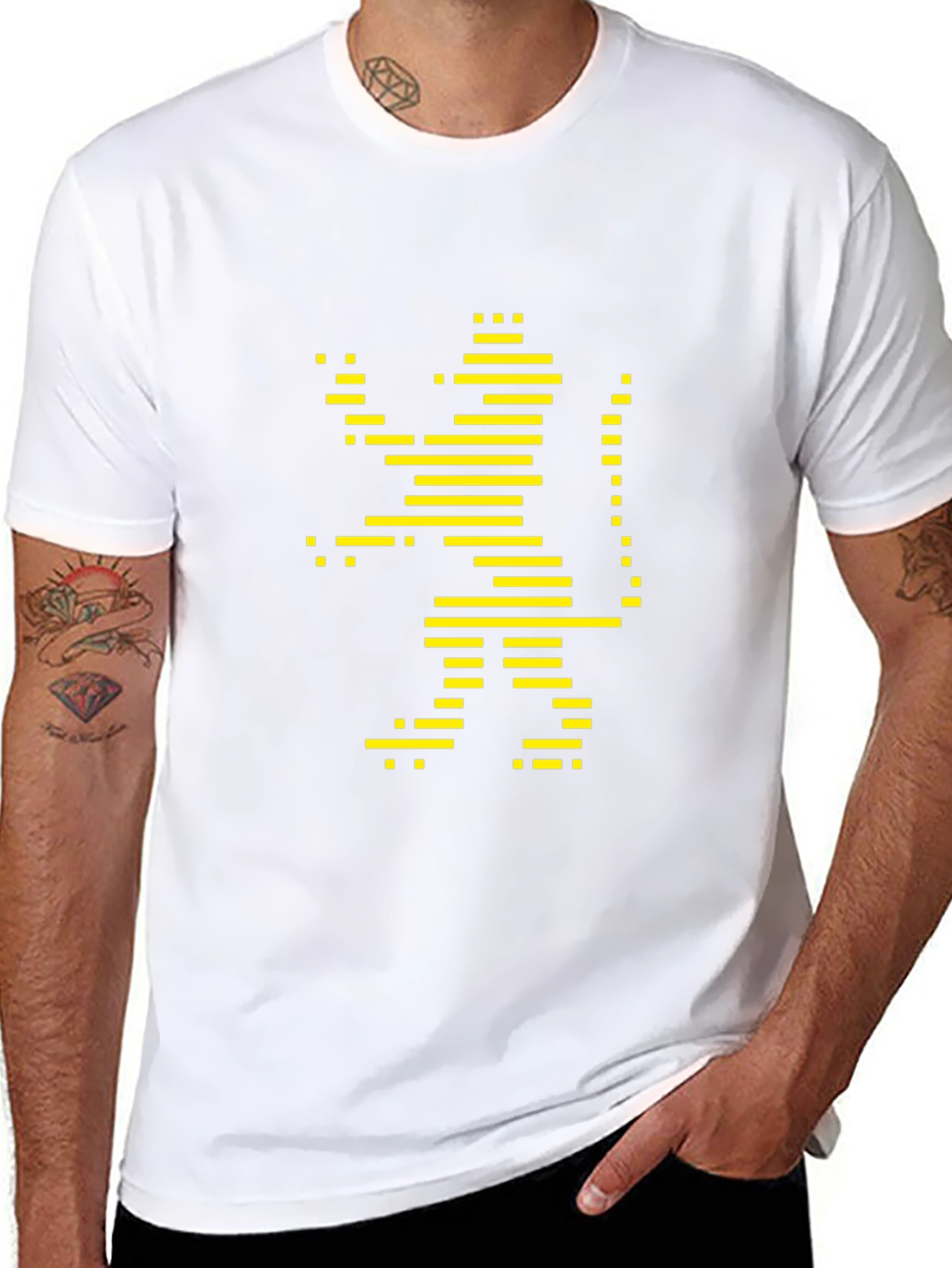 Stylized Lion Graphic Tee - Black