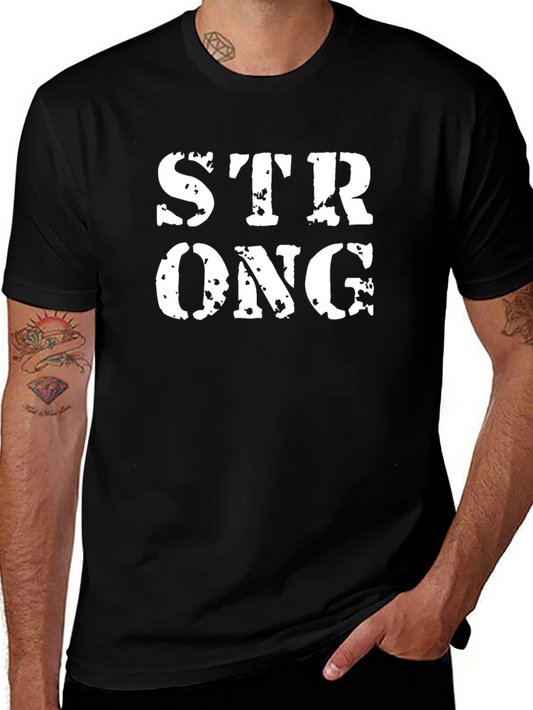 Distressed STRONG Graphic Tee - Black