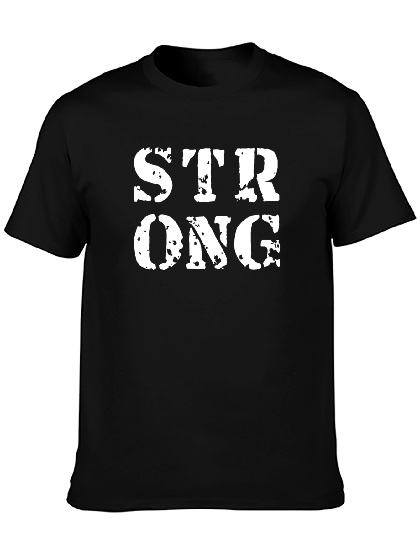 Distressed STRONG Graphic Tee - Black