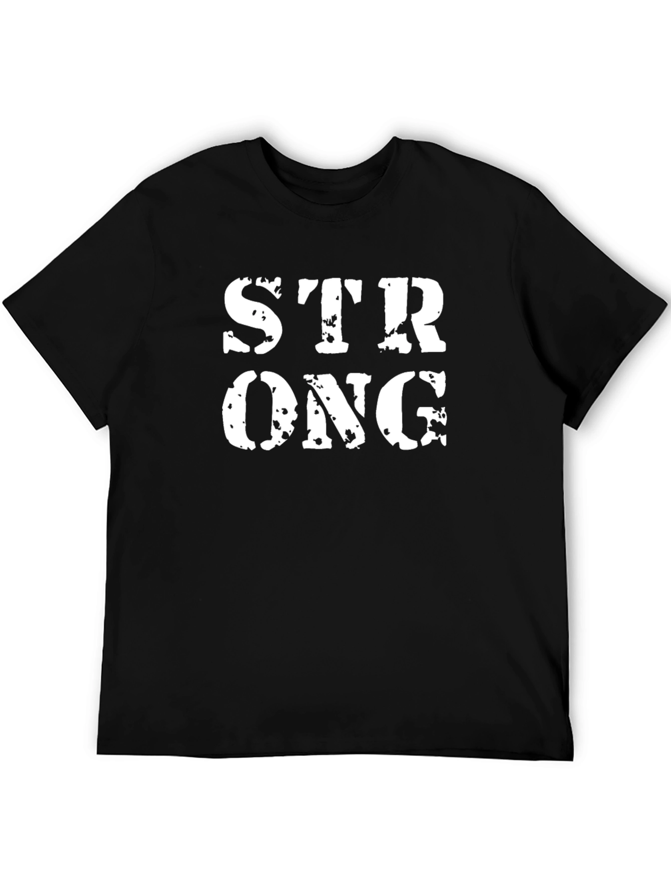 Distressed STRONG Graphic Tee - Black