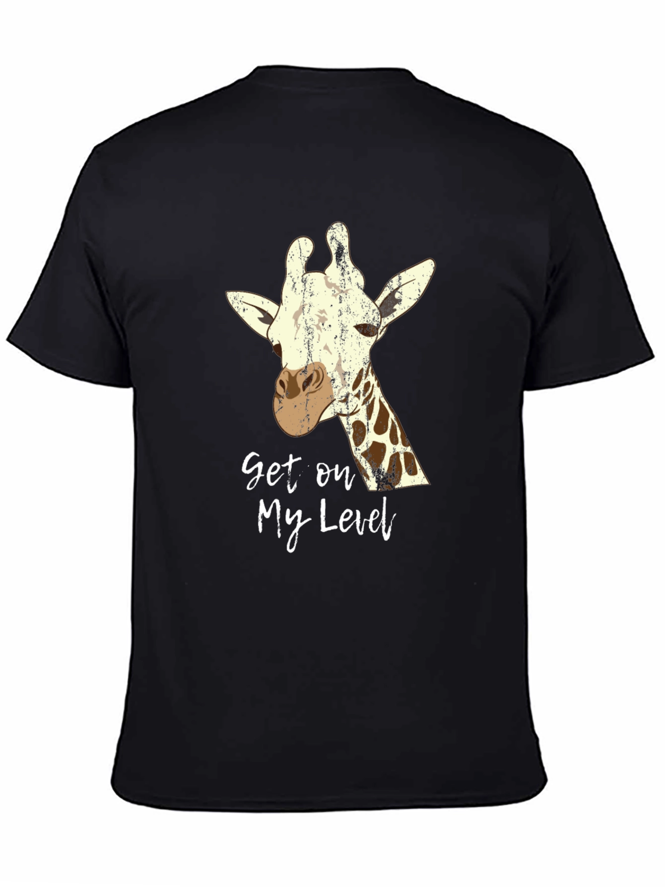 Get on My Level Giraffe Graphic Tee - Black