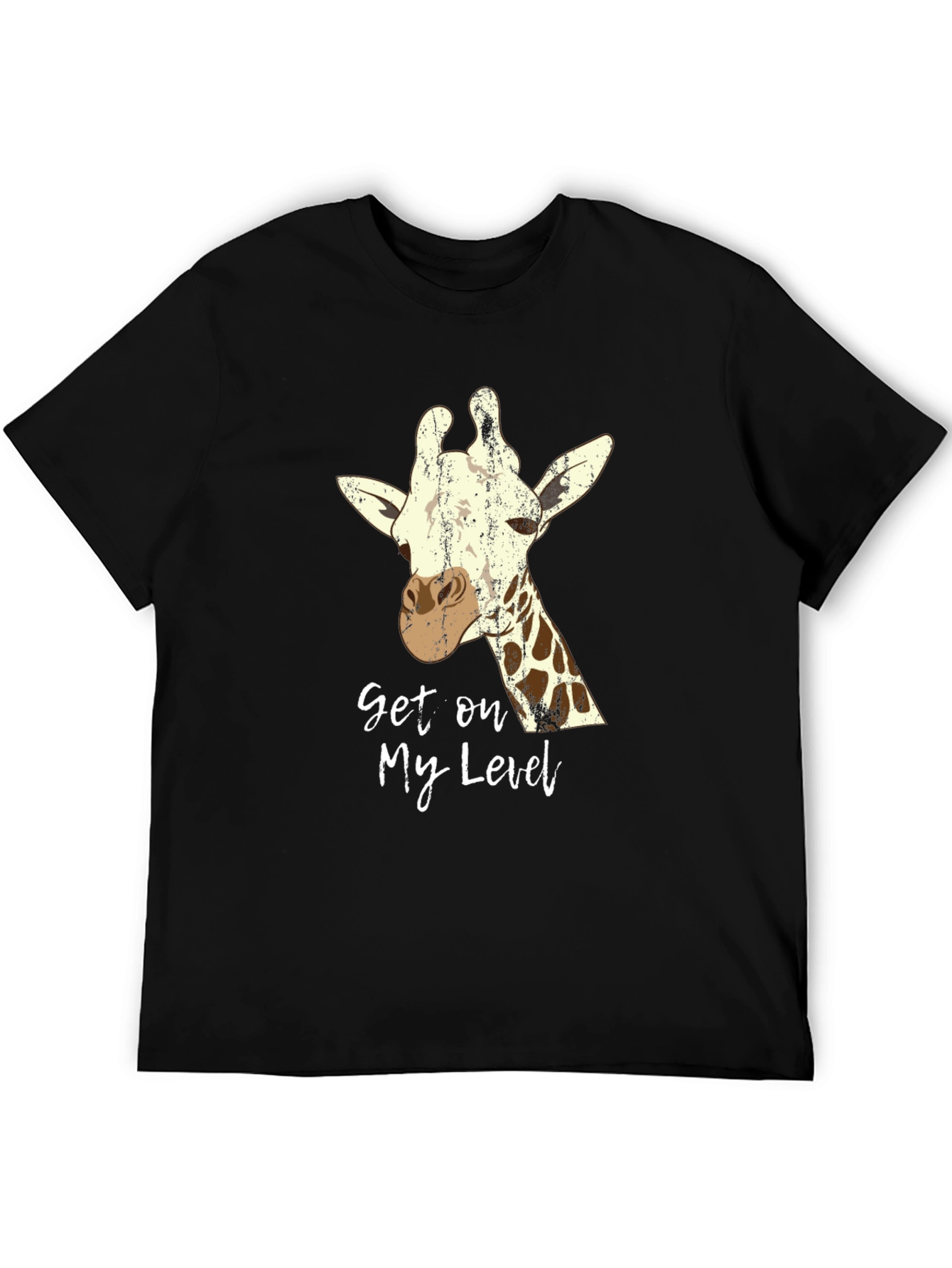 Get on My Level Giraffe Graphic Tee - Black
