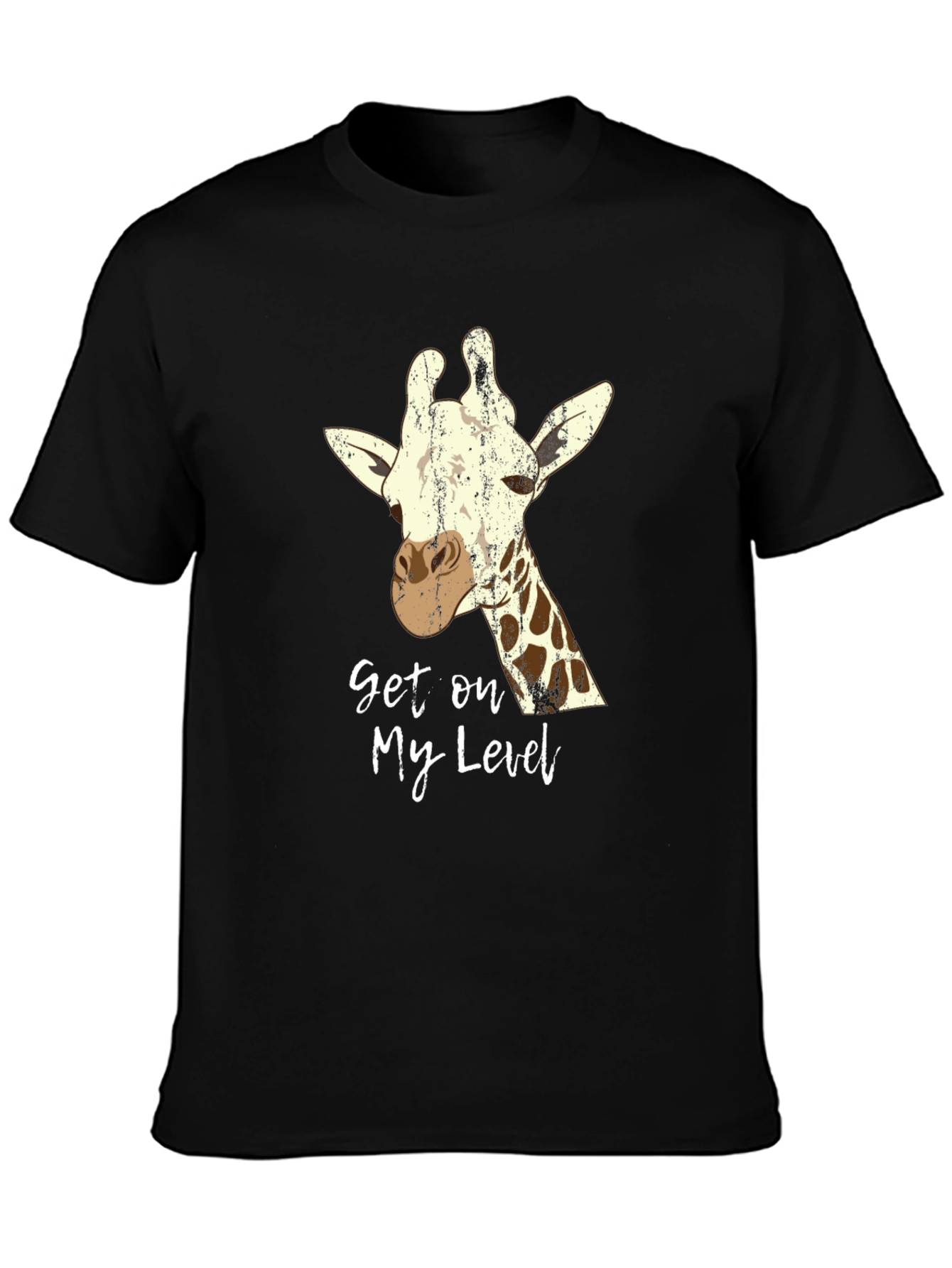 Get on My Level Giraffe Graphic Tee - Black