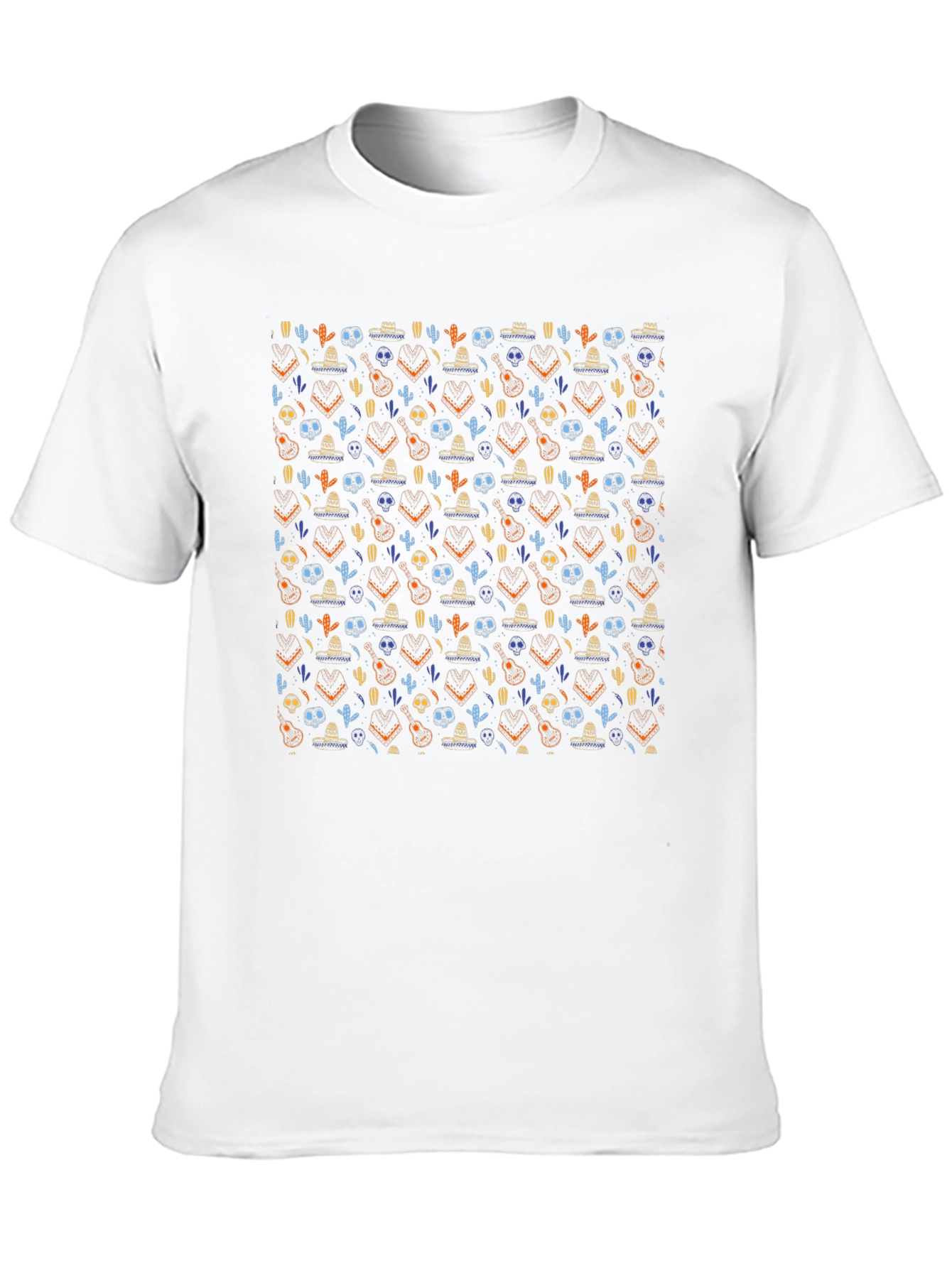 Day of the Dead Patterned Black T-Shirt