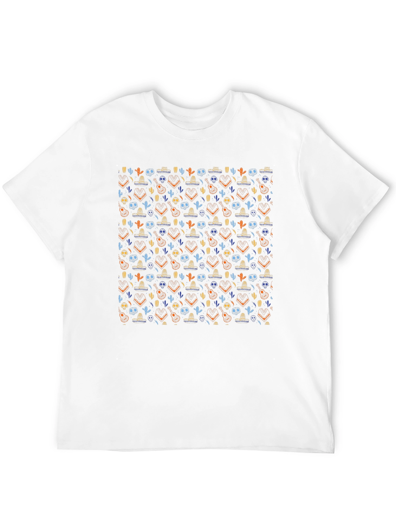 Day of the Dead Patterned Black T-Shirt