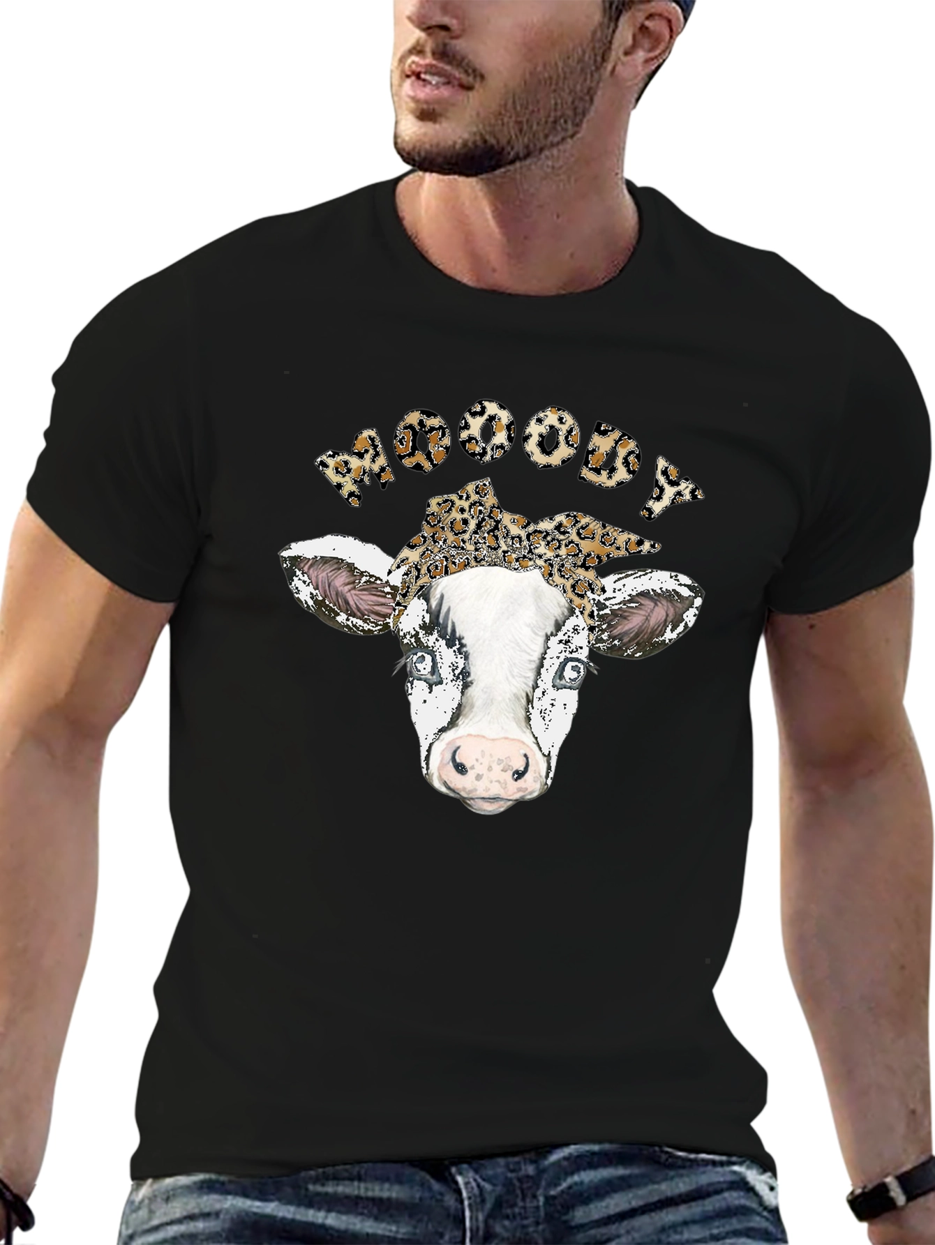 Moody Cow Print T-Shirt