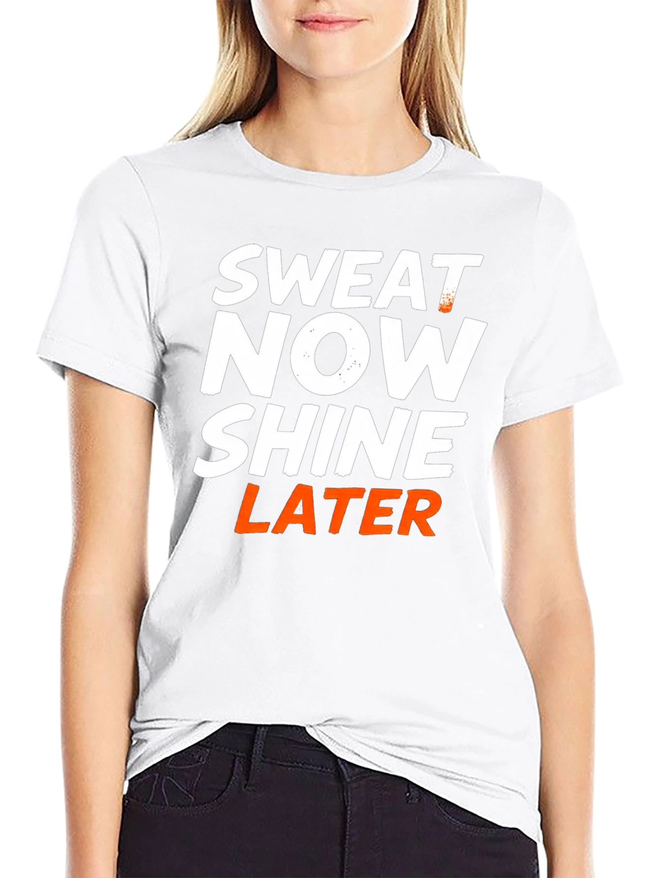 Sweat Now Shine Later Mens Black Graphic T-Shirt