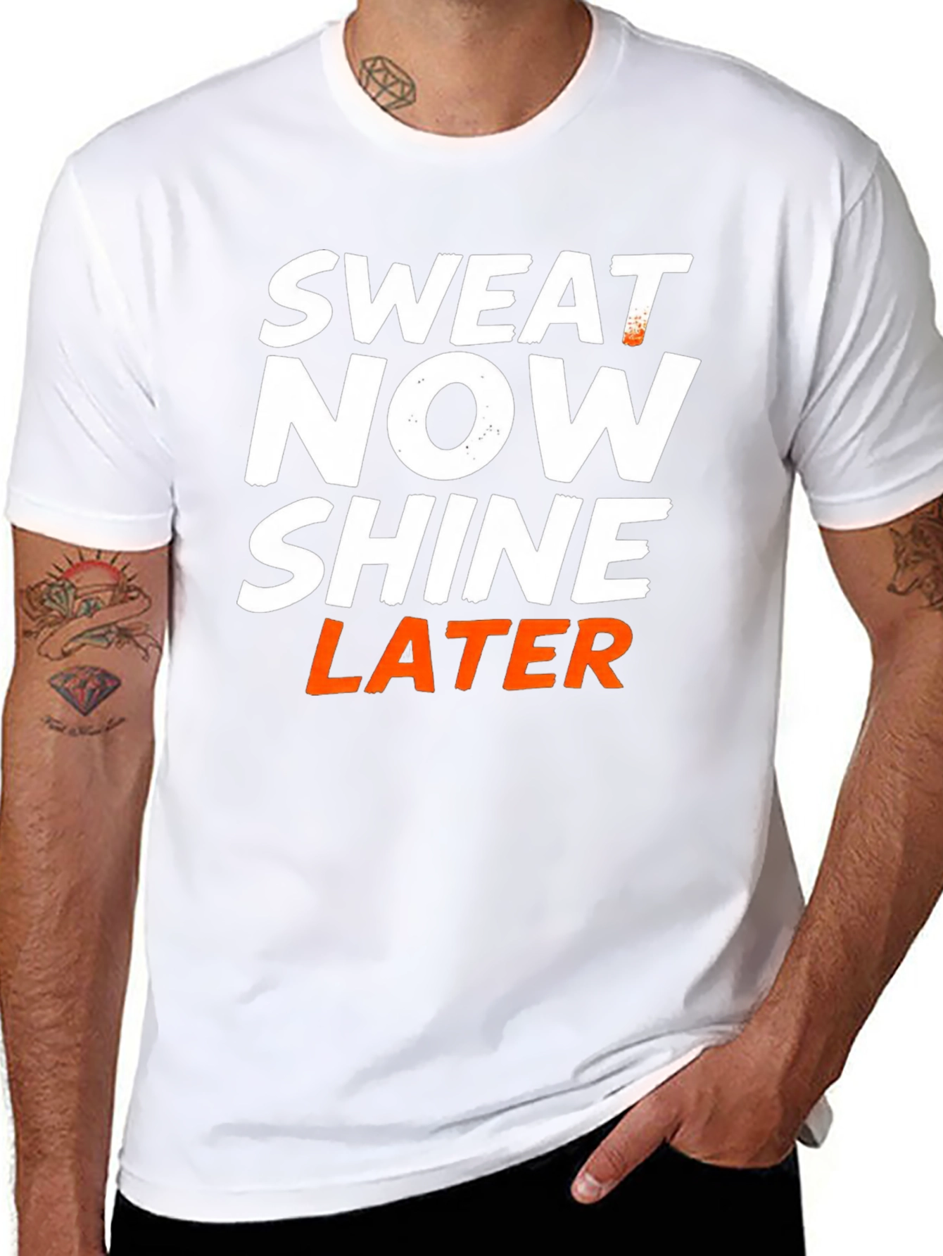 Sweat Now Shine Later Mens Black Graphic T-Shirt