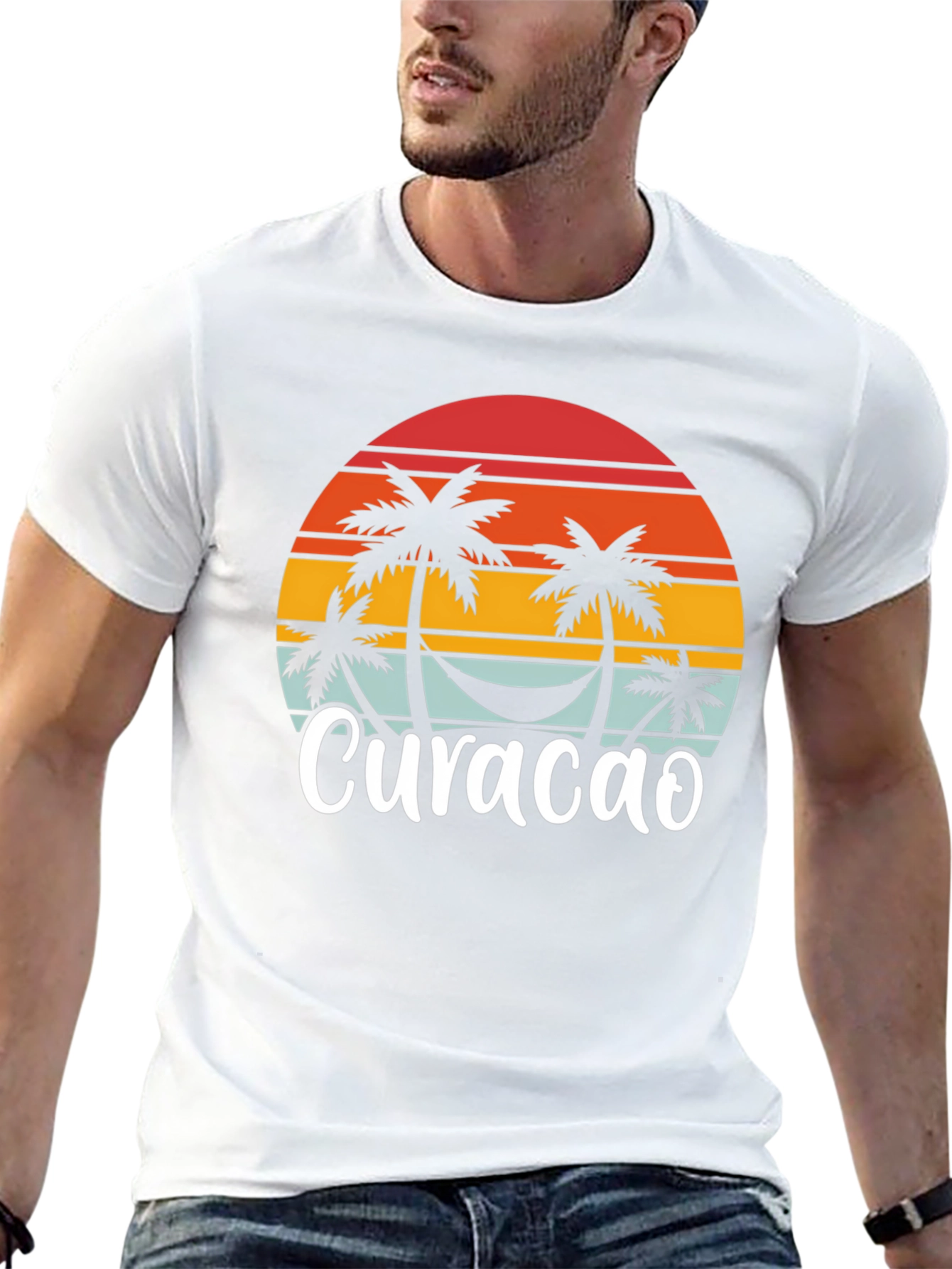 Curacao Palm Tree Sunset T-Shirt